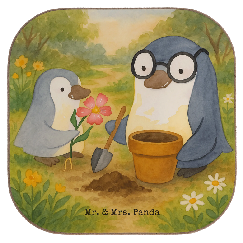 Untersetzer Pinguin Opa Blumen pflanzen Design