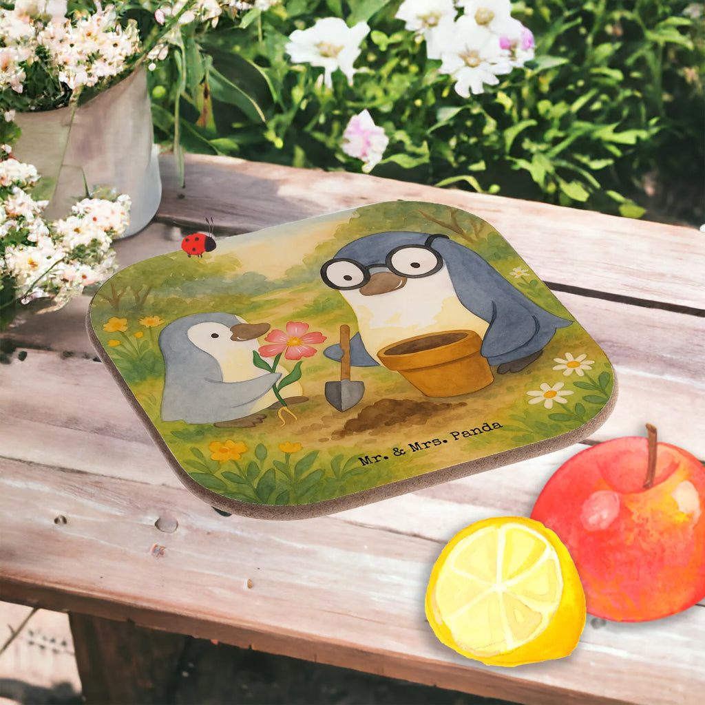 Untersetzer Pinguin Opa Blumen pflanzen Design