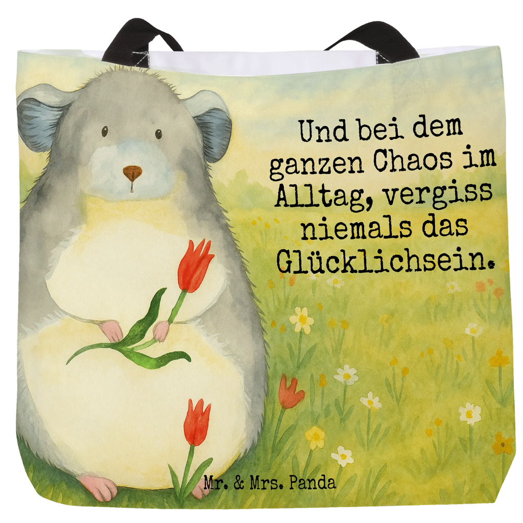 Shopper Chinchilla Blume Design Beutel, Strandtasche, Schulbeutel, Freizeittasche, Tasche, Alltagstasche, Einkaufsbeutel, Schultasche, Tragebeutel, Einkaufstasche, Shopper, Tiermotive, Gute Laune, lustige Sprüche, Tiere, Chinchilla, Büro, Chaos, Liebeskummer, Büroalltag, Kummer, traurig sein, Glücklichsein, Chinchillas, Depressionen