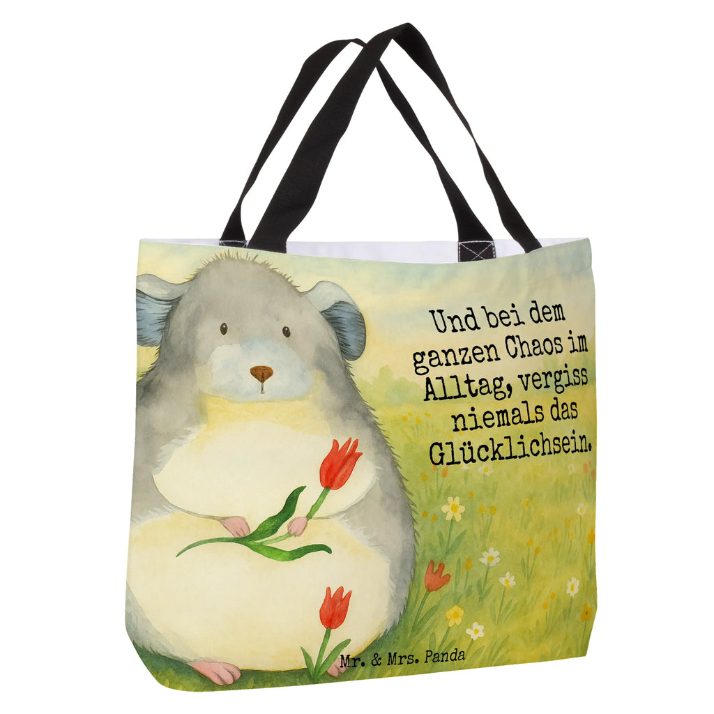 Shopper Chinchilla Blume Design Beutel, Strandtasche, Schulbeutel, Freizeittasche, Tasche, Alltagstasche, Einkaufsbeutel, Schultasche, Tragebeutel, Einkaufstasche, Shopper, Tiermotive, Gute Laune, lustige Sprüche, Tiere, Chinchilla, Büro, Chaos, Liebeskummer, Büroalltag, Kummer, traurig sein, Glücklichsein, Chinchillas, Depressionen