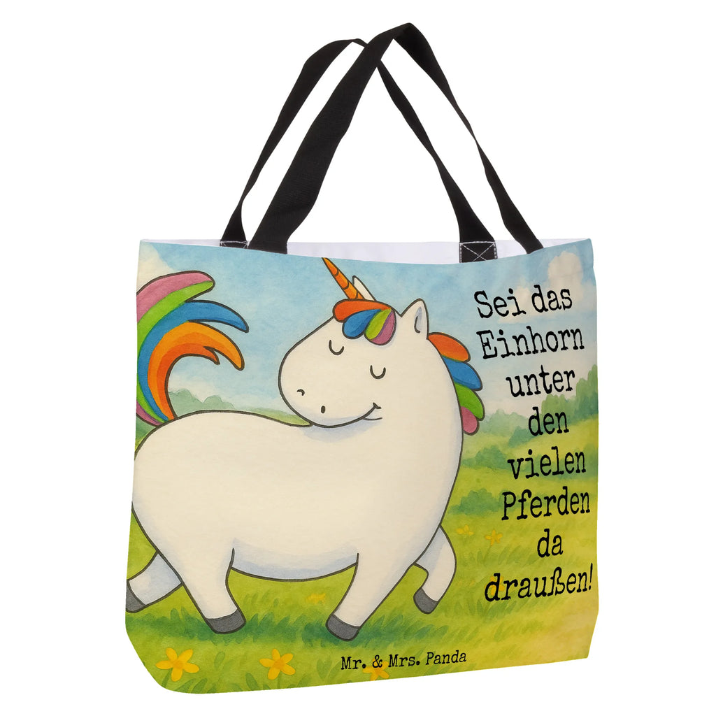 Shopper Einhorn Stolzieren Design Beutel, Einkaufstasche, Tasche, Strandtasche, Einkaufsbeutel, Shopper, Schultasche, Freizeittasche, Tragebeutel, Schulbeutel, Alltagstasche, Einhorn, Einhörner, Einhorn Deko, Unicorn, stolz, anders, bunt, Pferd, Reiter, Reiten, Freundin, Geschenk