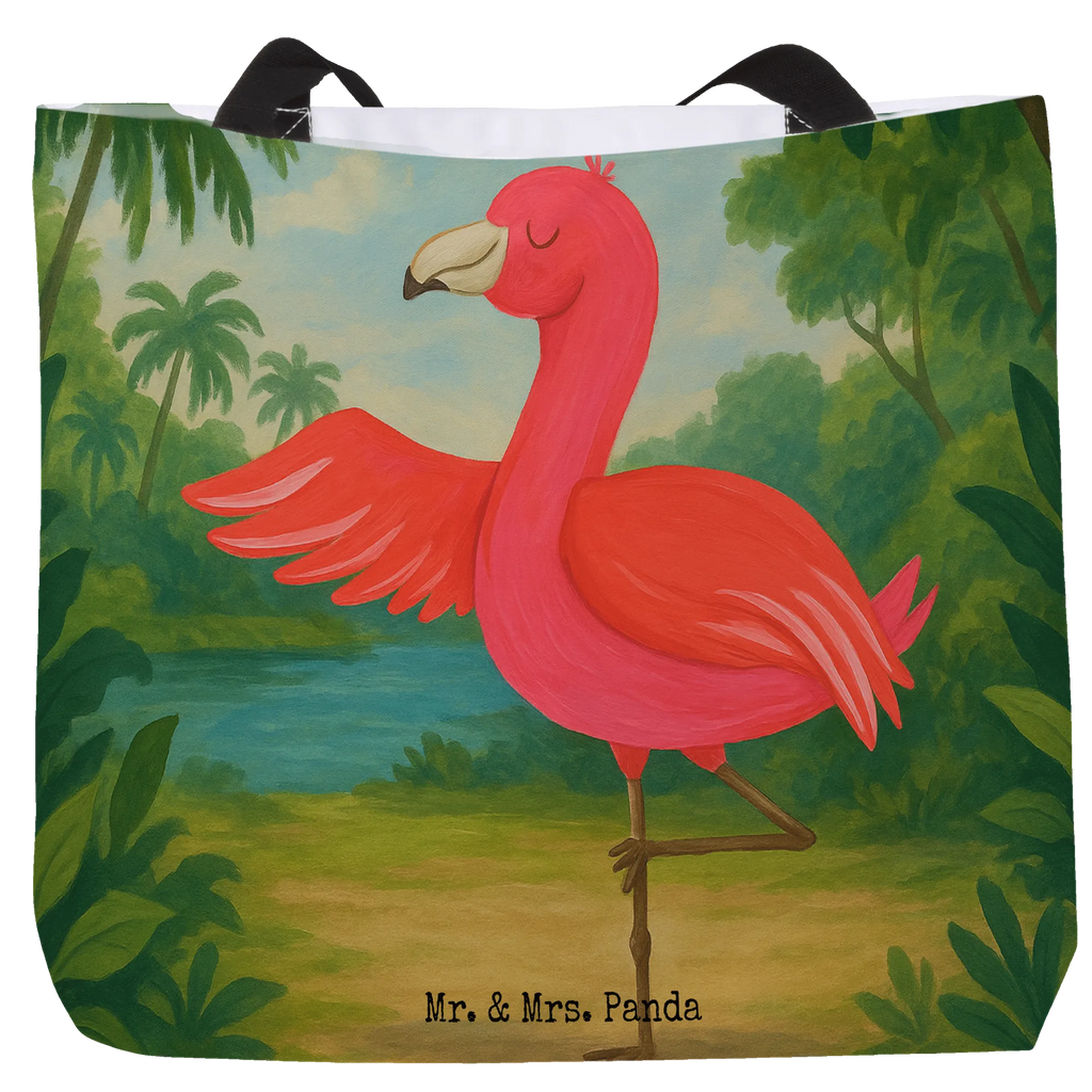 Shopper Flamingo joga Design Schultasche, Alltagstasche, Einkaufstasche, Tragebeutel, Freizeittasche, Einkaufsbeutel, Beutel, Schulbeutel, Strandtasche, Shopper, Tasche, Flamingo, Tiefenentspannung, Aufregen, Ärger, Namaste, Entspannung, Achtsamkeit, Yoga, Yoga-Übung, Vogel
