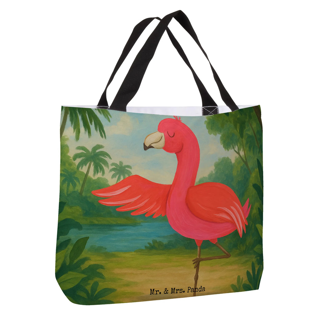 Shopper Flamingo joga Design Schultasche, Alltagstasche, Einkaufstasche, Tragebeutel, Freizeittasche, Einkaufsbeutel, Beutel, Schulbeutel, Strandtasche, Shopper, Tasche, Flamingo, Tiefenentspannung, Aufregen, Ärger, Namaste, Entspannung, Achtsamkeit, Yoga, Yoga-Übung, Vogel