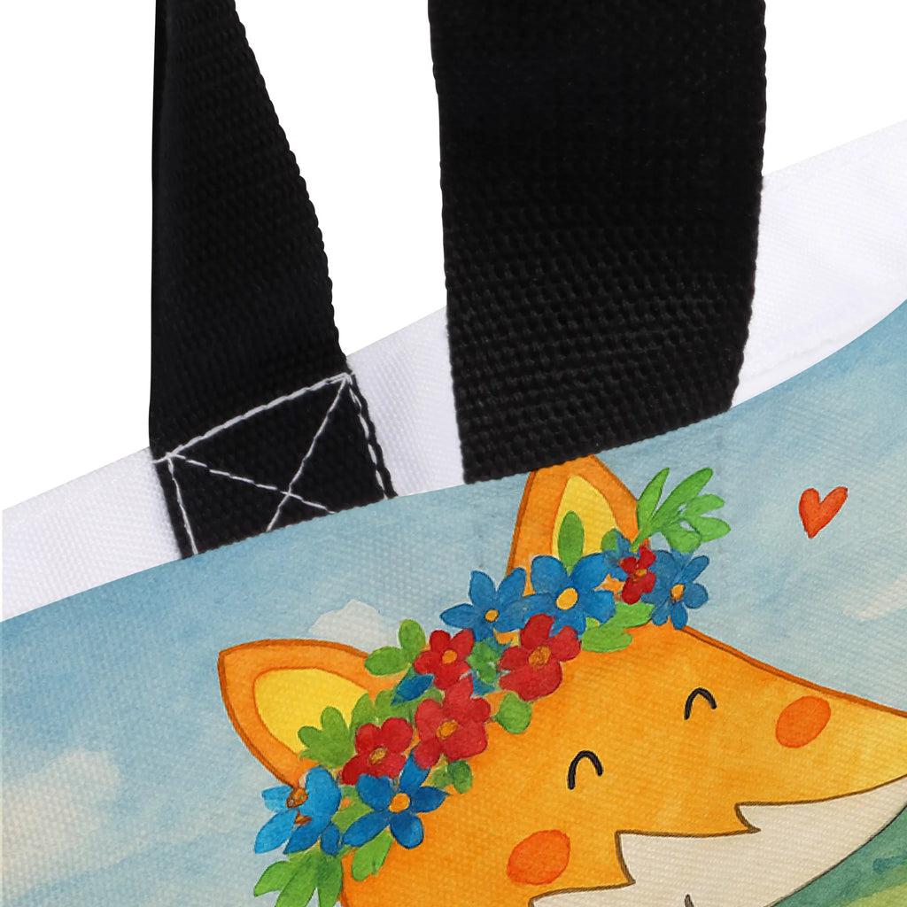 Shopper Fox Flower Design Beutel, Einkaufstasche, Tasche, Strandtasche, Einkaufsbeutel, Shopper, Schultasche, Freizeittasche, Tragebeutel, Schulbeutel, Alltagstasche, Fuchs, Füchse, Fox, Liebe, Freundin, Fuchsmädchen, Blumenmädchen, Freundinnen, Liebesbeweis, Blume, Blumen, Motivation, Freude, ich, mich, Selbstliebe