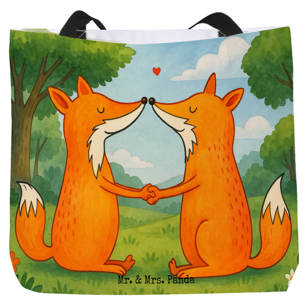 Shopper foxes Love Design Shopper, Beutel, Tasche, Schulbeutel, Alltagstasche, Tragebeutel, Schultasche, Einkaufsbeutel, Einkaufstasche, Freizeittasche, Strandtasche, Fuchs, Liebesbeweis, Liebespaar, Ehemann, Ehefrau, Partner, Freundin, Verlobte, Fox, Freund, Paar, Füchse, Ehe, Liebe