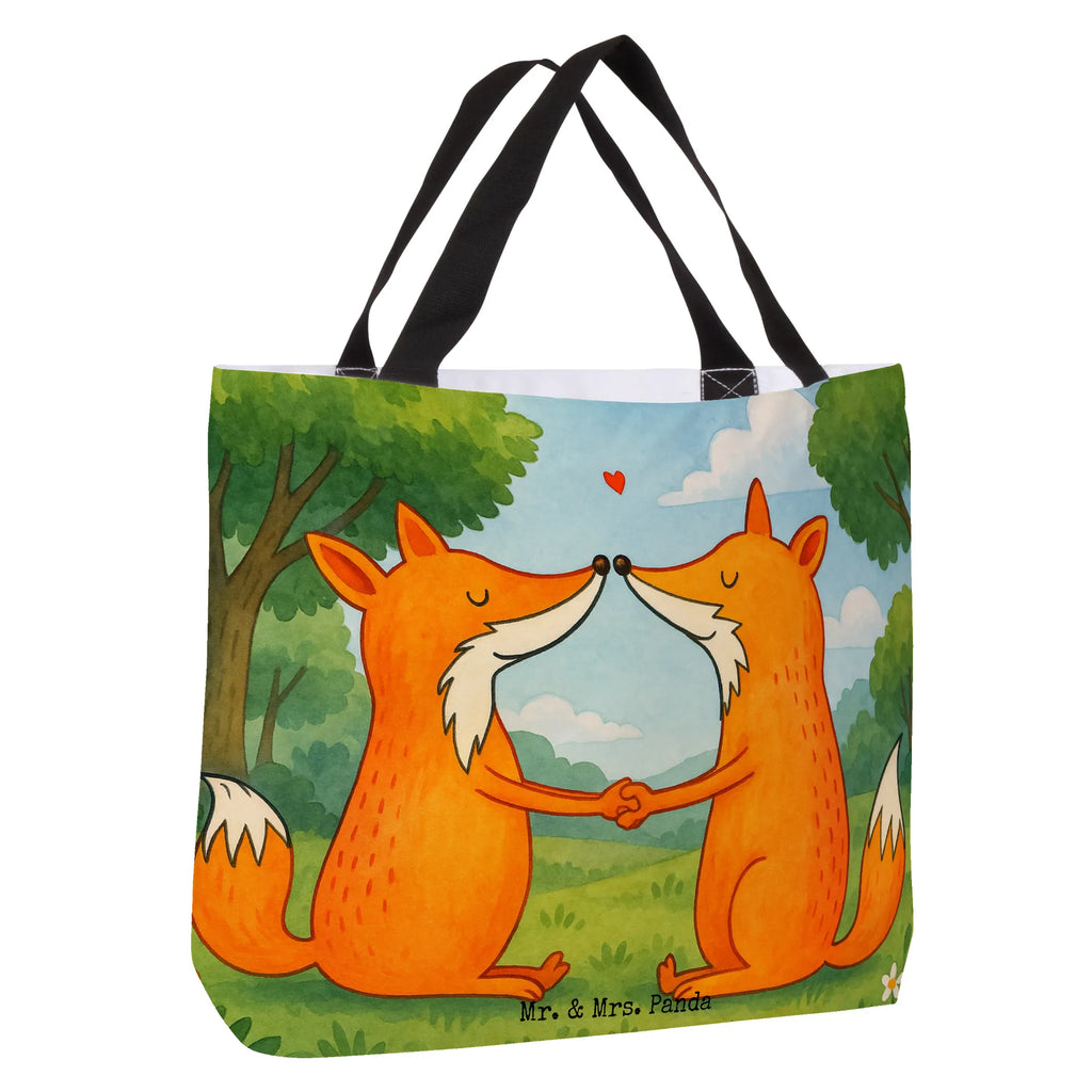Shopper foxes Love Design Shopper, Beutel, Tasche, Schulbeutel, Alltagstasche, Tragebeutel, Schultasche, Einkaufsbeutel, Einkaufstasche, Freizeittasche, Strandtasche, Fuchs, Liebesbeweis, Liebespaar, Ehemann, Ehefrau, Partner, Freundin, Verlobte, Fox, Freund, Paar, Füchse, Ehe, Liebe