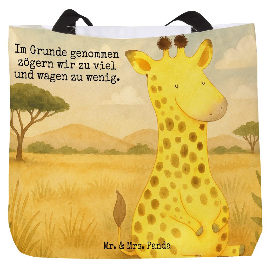 Shopper Giraffe Zufrieden Design Beutel, Einkaufstasche, Tasche, Strandtasche, Einkaufsbeutel, Shopper, Schultasche, Freizeittasche, Tragebeutel, Schulbeutel, Alltagstasche, Afrika, Wildtiere, Giraffe, Zufrieden, Glück, Abenteuer