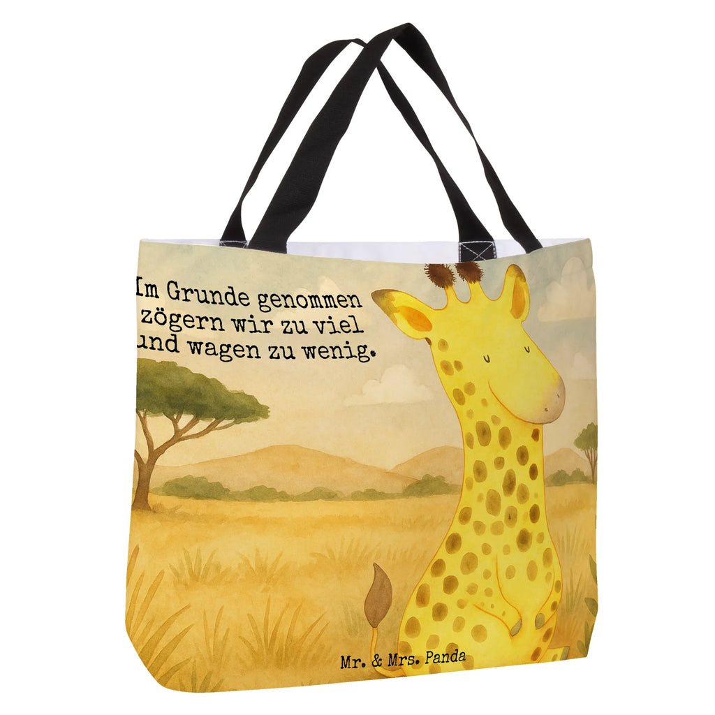 Shopper Giraffe Zufrieden Design Beutel, Einkaufstasche, Tasche, Strandtasche, Einkaufsbeutel, Shopper, Schultasche, Freizeittasche, Tragebeutel, Schulbeutel, Alltagstasche, Afrika, Wildtiere, Giraffe, Zufrieden, Glück, Abenteuer