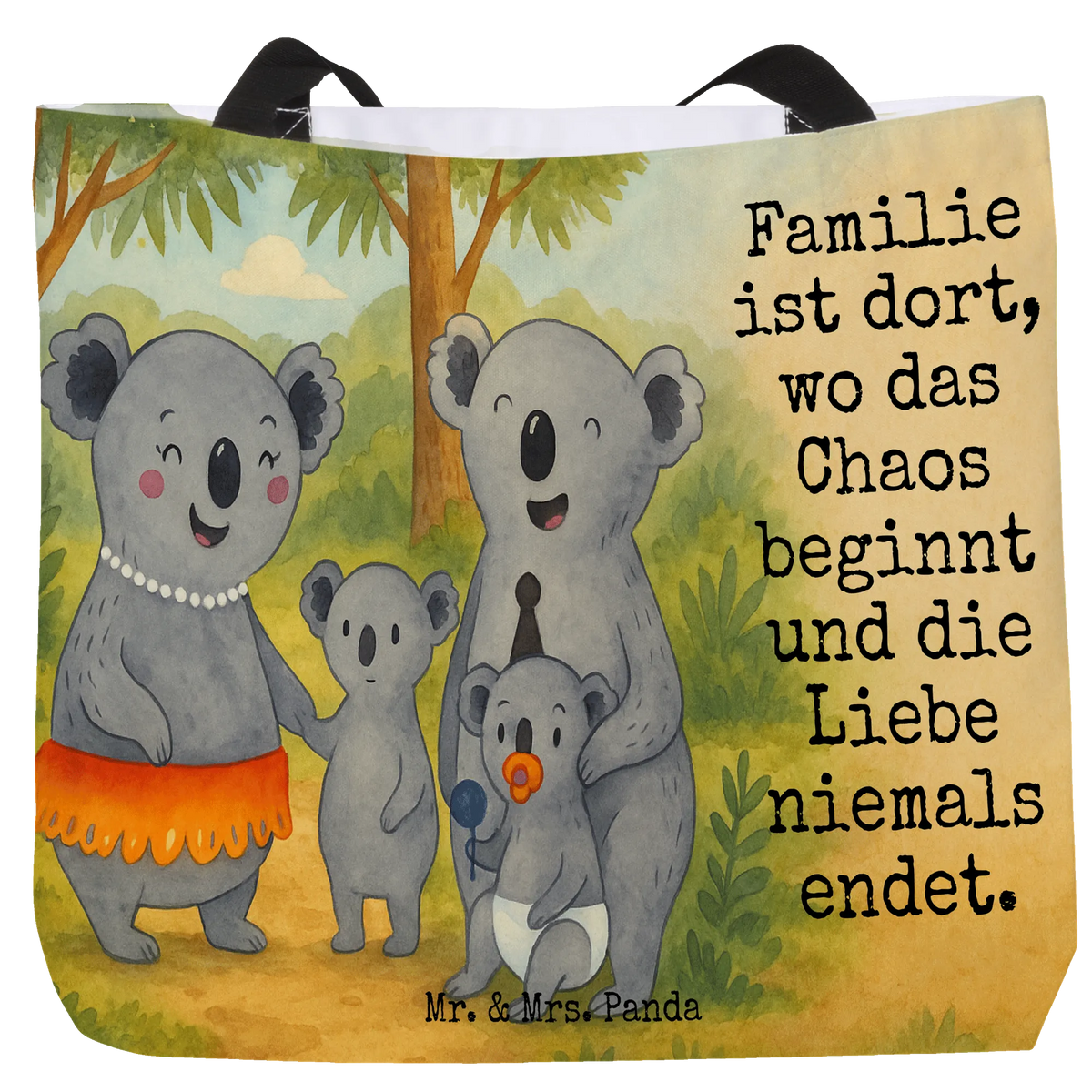 Shopper Koala Familie Design Schultasche, Urlaubstasche, Henkeltasche, studententasche, Stoffbeutel, Unitasche, Shopper Tasche, Einkaufstasche, Strandtasche, Stofftasche, Laptoptasche, XXL Tasche, Büchertasche, Tote Bag, Pandatasche, Tragebeutel, City-Shopper, Reisetasche, Schulbeutel, Tragetasche, Freizeittasche, Alltagstasche, Statement-Tasche, XL Tasche, Beutel, Tasche, Muttertag, Vatertag, Mama, Papa, Oma, Opa, Familie, Schwester, Bruder, Koalas, Kinder, Koala, Geschwister, Familienleben, Family