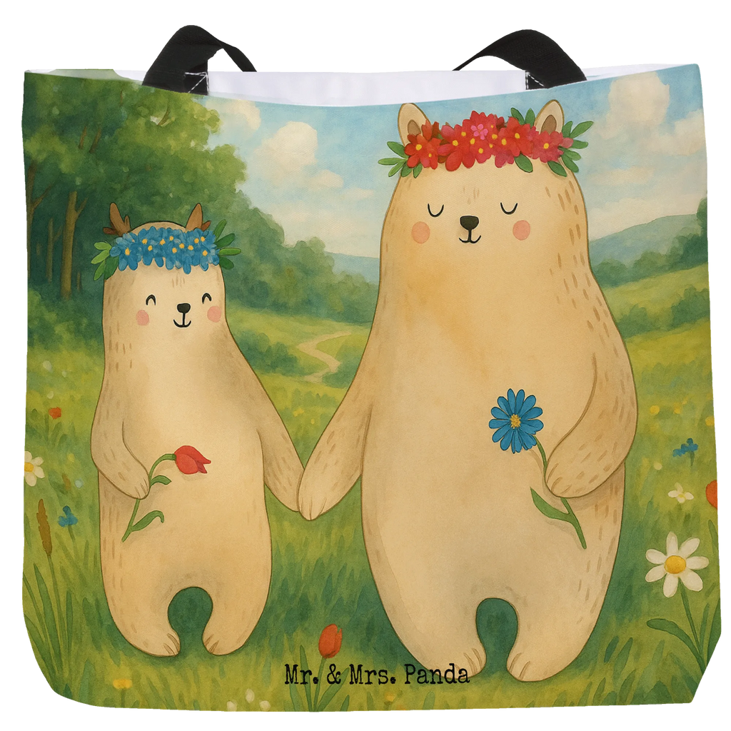 Shopper Bears with flower crown Design Tragebeutel, Einkaufsbeutel, Schultasche, Schulbeutel, Beutel, Strandtasche, Tasche, Freizeittasche, Einkaufstasche, Shopper, Alltagstasche, Familie, Vatertag, Muttertag, Bruder, Schwester, Mama, Papa, Oma, Opa, Kind, Tochter, Geschenk Mama. Muttertag, Kinder, Mutter, Mutti, Bär, Family, Lieblingsmensch, beste Mutter, Bären, Lieblingsmama, Mami, Töchter, weltbeste Mama, Vorbild