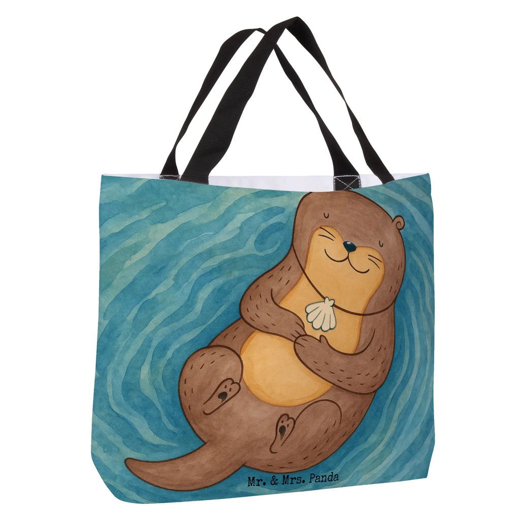 Shopper wydra muszla Design Strandtasche, Schultasche, Einkaufsbeutel, Einkaufstasche, Shopper, Beutel, Tragebeutel, Tasche, Schulbeutel, Alltagstasche, Freizeittasche, Otter, Fischotter, Seeotter, grübeln, Tagträumen, Otterliebe, träumen, Büro, Motivation