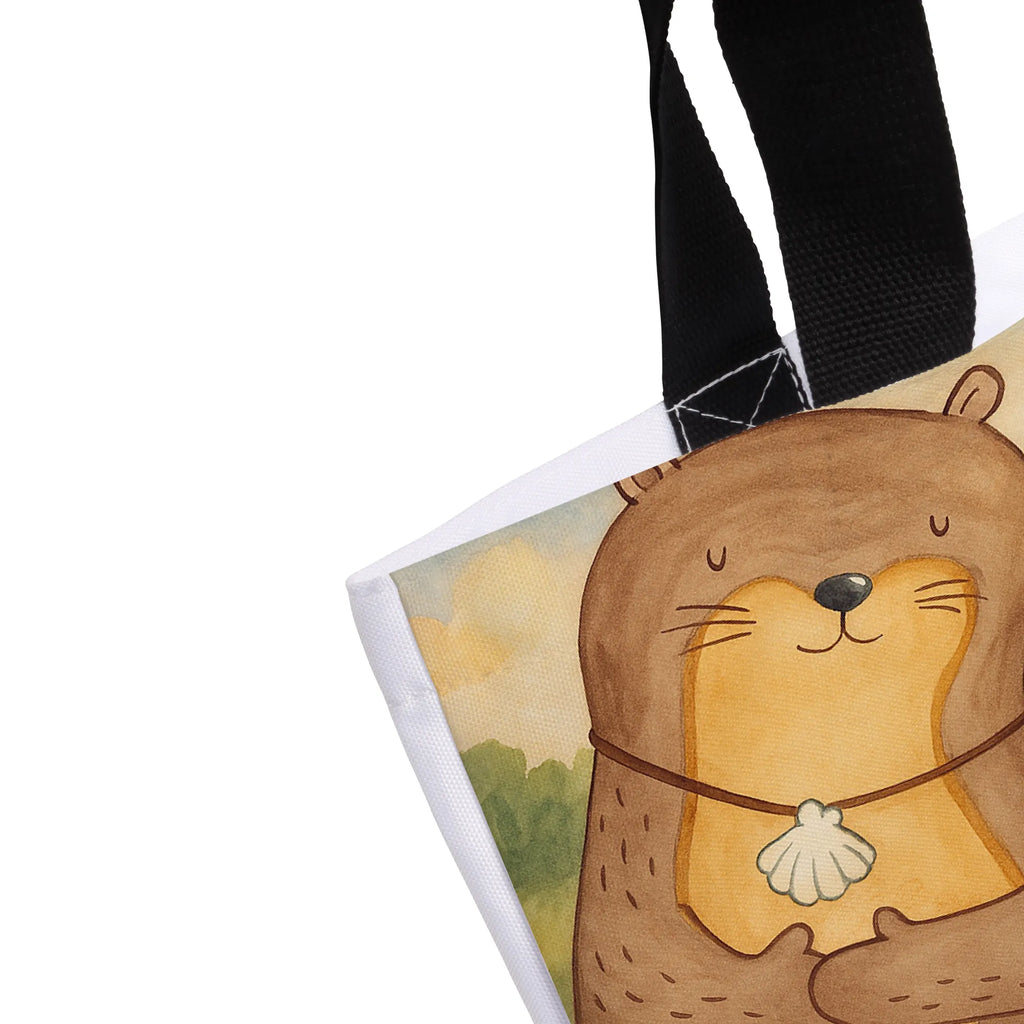 Shopper wydra muszla Design Strandtasche, Schultasche, Einkaufsbeutel, Einkaufstasche, Shopper, Beutel, Tragebeutel, Tasche, Schulbeutel, Alltagstasche, Freizeittasche, Otter, Fischotter, Seeotter, grübeln, Tagträumen, Otterliebe, träumen, Büro, Motivation