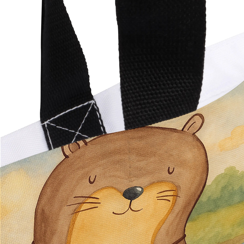 Shopper wydra muszla Design Strandtasche, Schultasche, Einkaufsbeutel, Einkaufstasche, Shopper, Beutel, Tragebeutel, Tasche, Schulbeutel, Alltagstasche, Freizeittasche, Otter, Fischotter, Seeotter, grübeln, Tagträumen, Otterliebe, träumen, Büro, Motivation