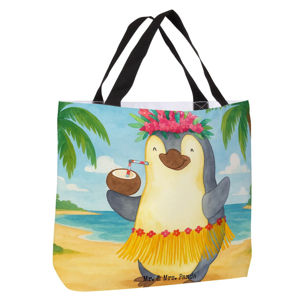 Shopper Pingwin z Kokosem Design Tasche, Freizeittasche, Schultasche, Schulbeutel, Einkaufsbeutel, Strandtasche, Einkaufstasche, Beutel, Tragebeutel, Alltagstasche, Shopper, Pinguin, Hawaii, Aloha, Pinguine, Kokosnuss, Urlaub