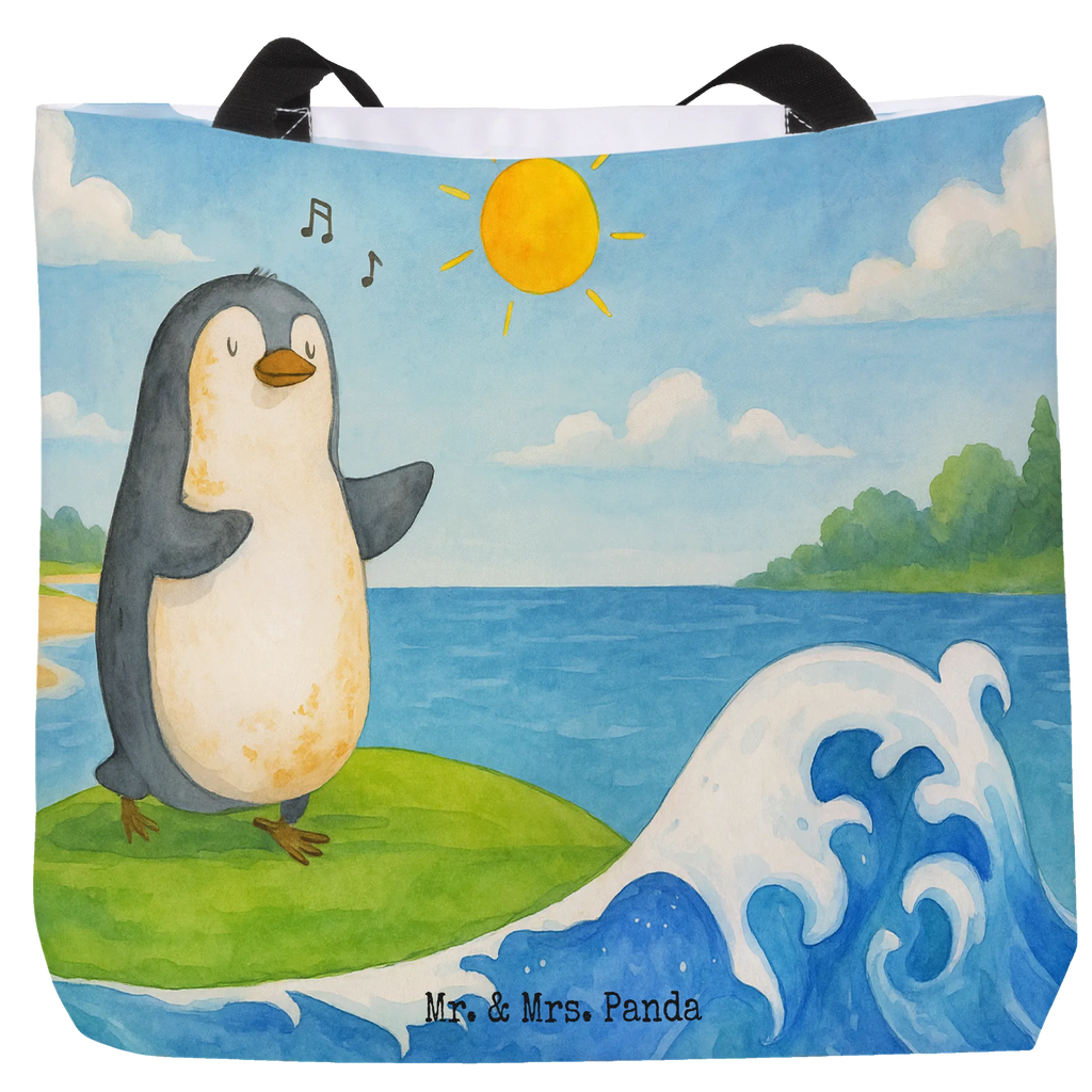 Shopper Pingwin surfista Design Beutel, Einkaufstasche, Tasche, Strandtasche, Einkaufsbeutel, Shopper, Schultasche, Freizeittasche, Tragebeutel, Schulbeutel, Alltagstasche, Pinguin, Pinguine, surfen, Surfer, Hawaii, Urlaub, Wellen, Wellen reiten, Portugal