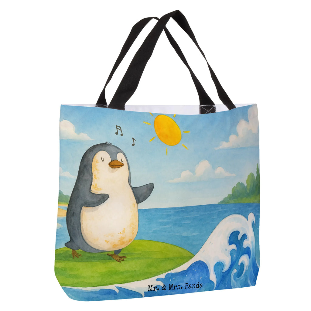 Shopper Pingwin surfista Design Beutel, Einkaufstasche, Tasche, Strandtasche, Einkaufsbeutel, Shopper, Schultasche, Freizeittasche, Tragebeutel, Schulbeutel, Alltagstasche, Pinguin, Pinguine, surfen, Surfer, Hawaii, Urlaub, Wellen, Wellen reiten, Portugal