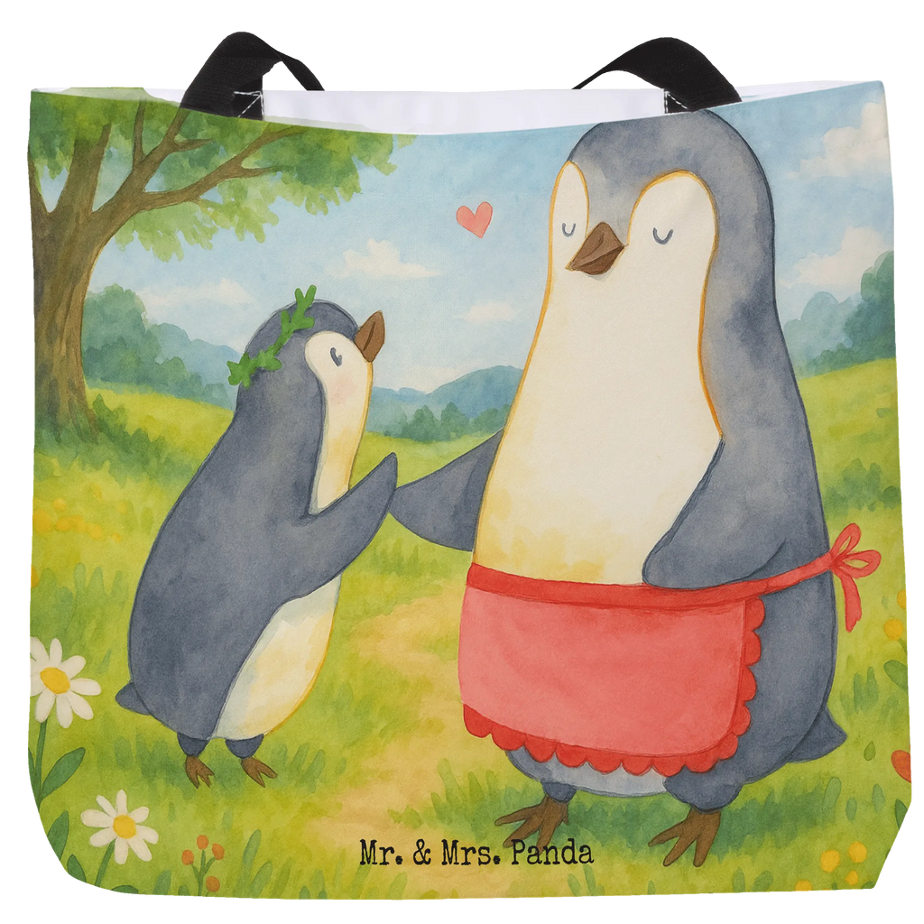 Shopper Pingwin z dzieckiem Design Beutel, Einkaufstasche, Tasche, Strandtasche, Einkaufsbeutel, Shopper, Schultasche, Freizeittasche, Tragebeutel, Schulbeutel, Alltagstasche, Familie, Vatertag, Muttertag, Bruder, Schwester, Mama, Papa, Oma, Opa, Geschenk, Mami, Mutti, Mutter, Geburststag