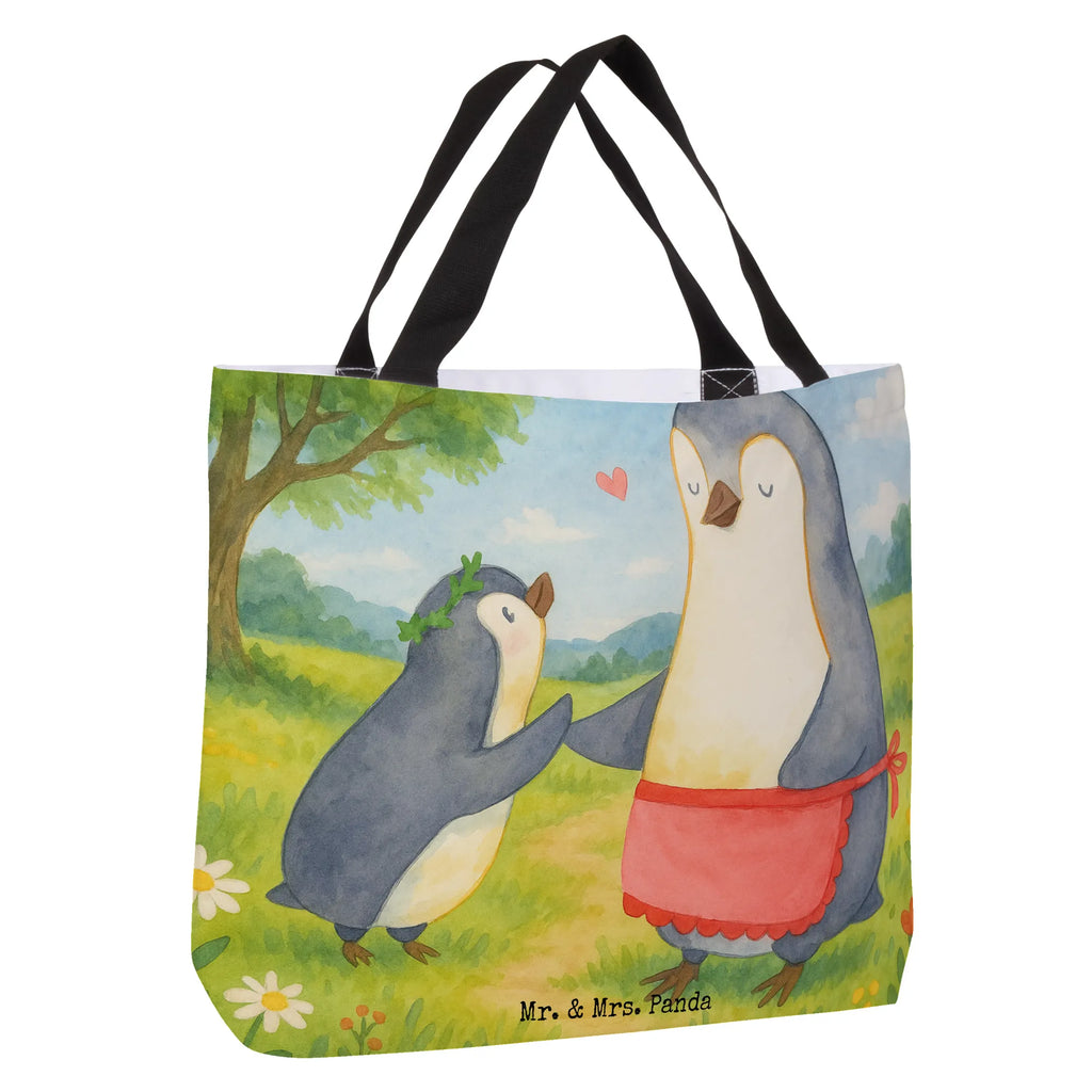 Shopper Pingwin z dzieckiem Design Beutel, Einkaufstasche, Tasche, Strandtasche, Einkaufsbeutel, Shopper, Schultasche, Freizeittasche, Tragebeutel, Schulbeutel, Alltagstasche, Familie, Vatertag, Muttertag, Bruder, Schwester, Mama, Papa, Oma, Opa, Geschenk, Mami, Mutti, Mutter, Geburststag
