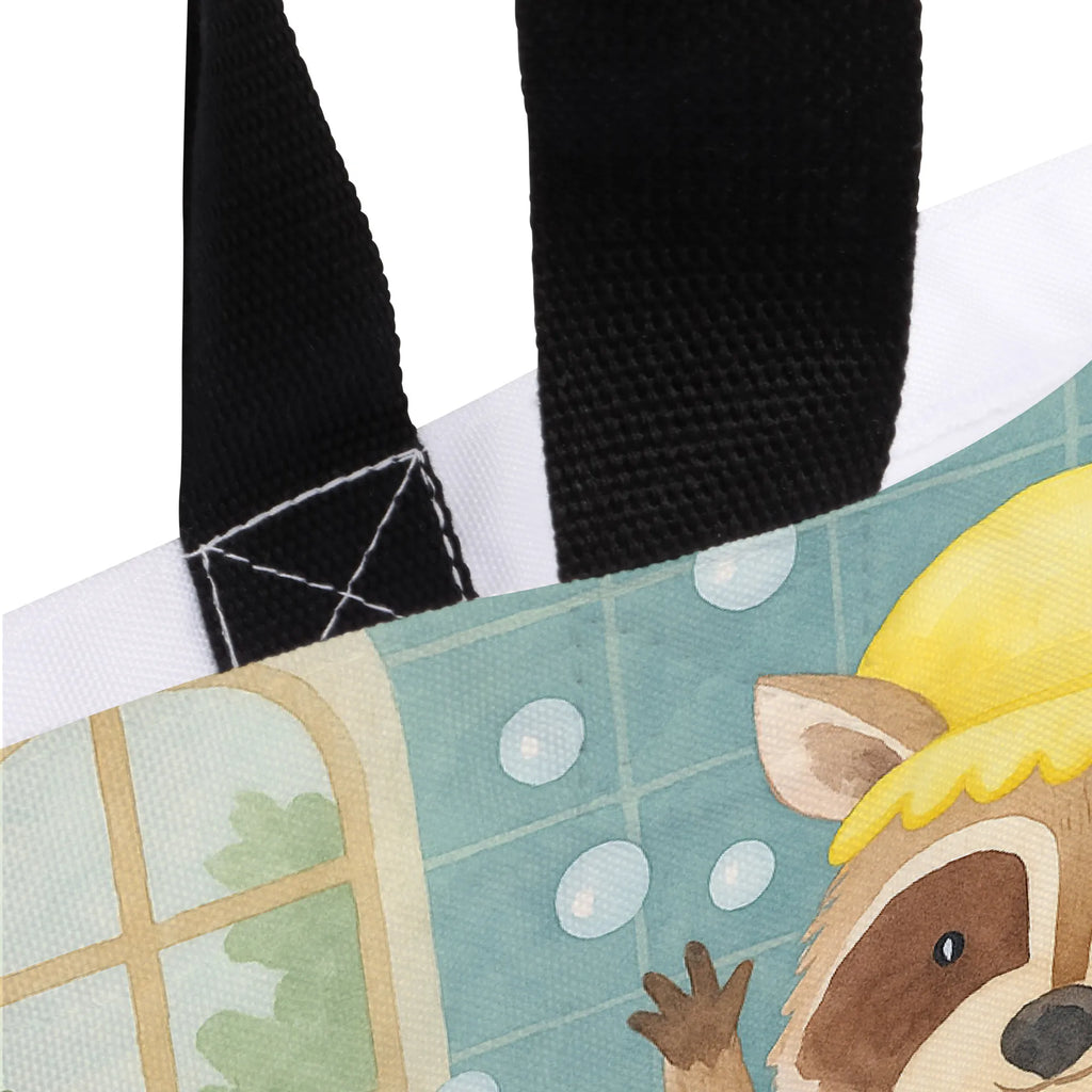 Shopper Szop pracz Design Beutel, Einkaufstasche, Tasche, Strandtasche, Einkaufsbeutel, Shopper, Schultasche, Freizeittasche, Tragebeutel, Schulbeutel, Alltagstasche, Tiermotive, Gute Laune, lustige Sprüche, Tiere, Waschbär, Tagträumen, Plan, Fröhlich, waschen, Seifenblasen