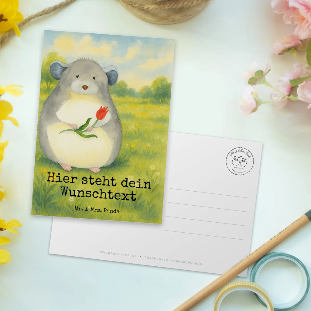 Personalised postcard chinchilla flower Design Grußkarte mit Wunschtext, Postkarte personalisierbar, Einladung mit Wunschtext, Postkarte bedrucken, Ansichtskarte mit Wunschtext, Grußkarte mit Namen, Postkarte mit Wunschtext, Einladung mit Namen, Postkarte mit Namen, Geschenkkarte mit Namen, Karte mit Wunschtext, Geschenkkarte mit Wunschtext, Karte mit Namen, Ansichtskarte mit Namen, Tiermotive, Gute Laune, lustige Sprüche, Tiere, Büro, Glücklichsein, Chinchillas, Kummer, Chinchilla, Liebeskummer, Büroalltag, Chaos, Depressionen, traurig sein