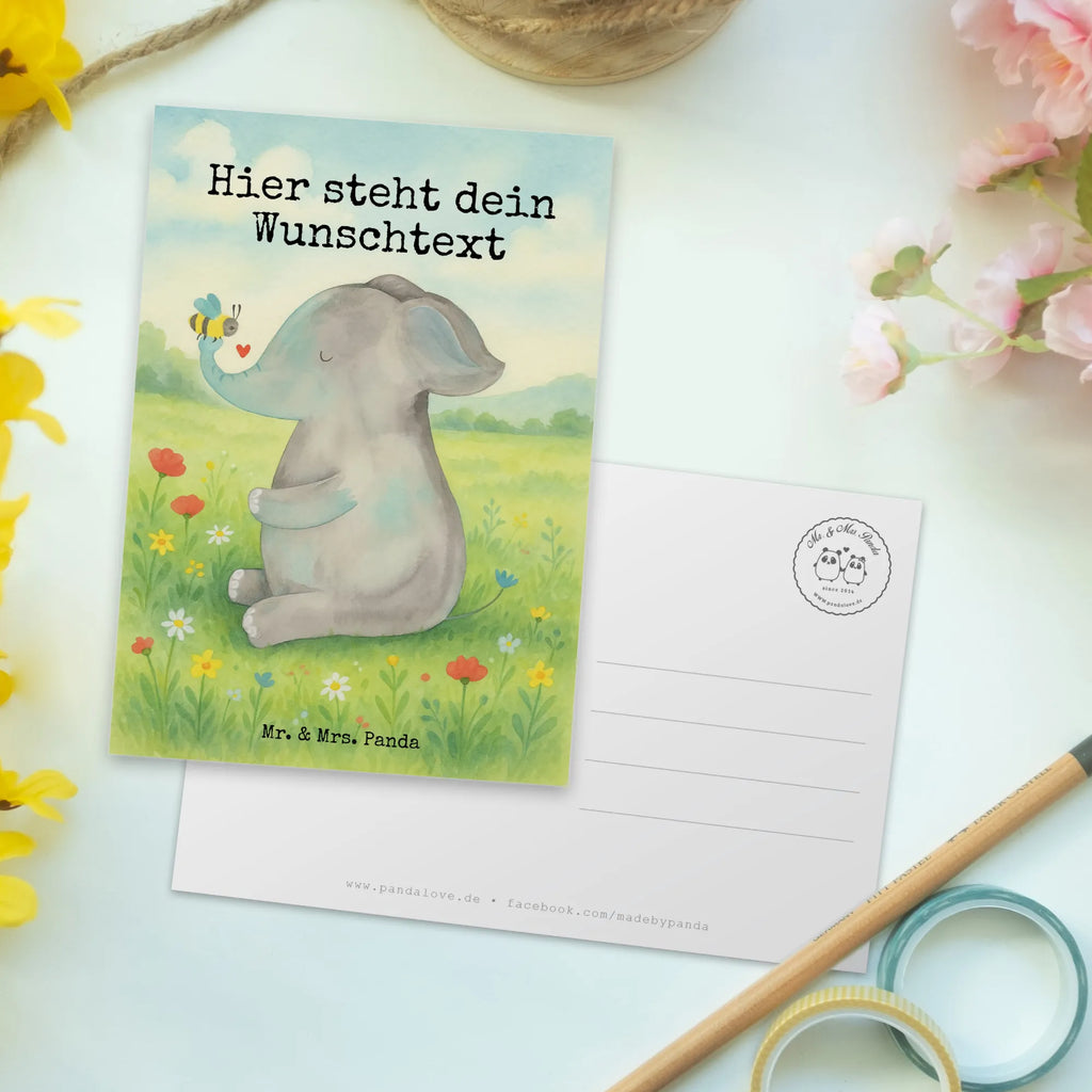 Personalised postcard elephant bee Design Geschenkkarte mit Namen, Einladung mit Namen, Ansichtskarte mit Wunschtext, Karte mit Wunschtext, Postkarte mit Wunschtext, Einladung mit Wunschtext, Karte mit Namen, Postkarte personalisierbar, Geschenkkarte mit Wunschtext, Ansichtskarte mit Namen, Postkarte mit Namen, Grußkarte mit Namen, Grußkarte mit Wunschtext, Postkarte bedrucken, Tiermotive, Gute Laune, lustige Sprüche, Tiere, Liebesgeschenk, Liebe, Liebesspruch, Hochzeitsgeschenk, Jahrestag, Elefant, Liebesbeweis, Heiratsantrag, Biene