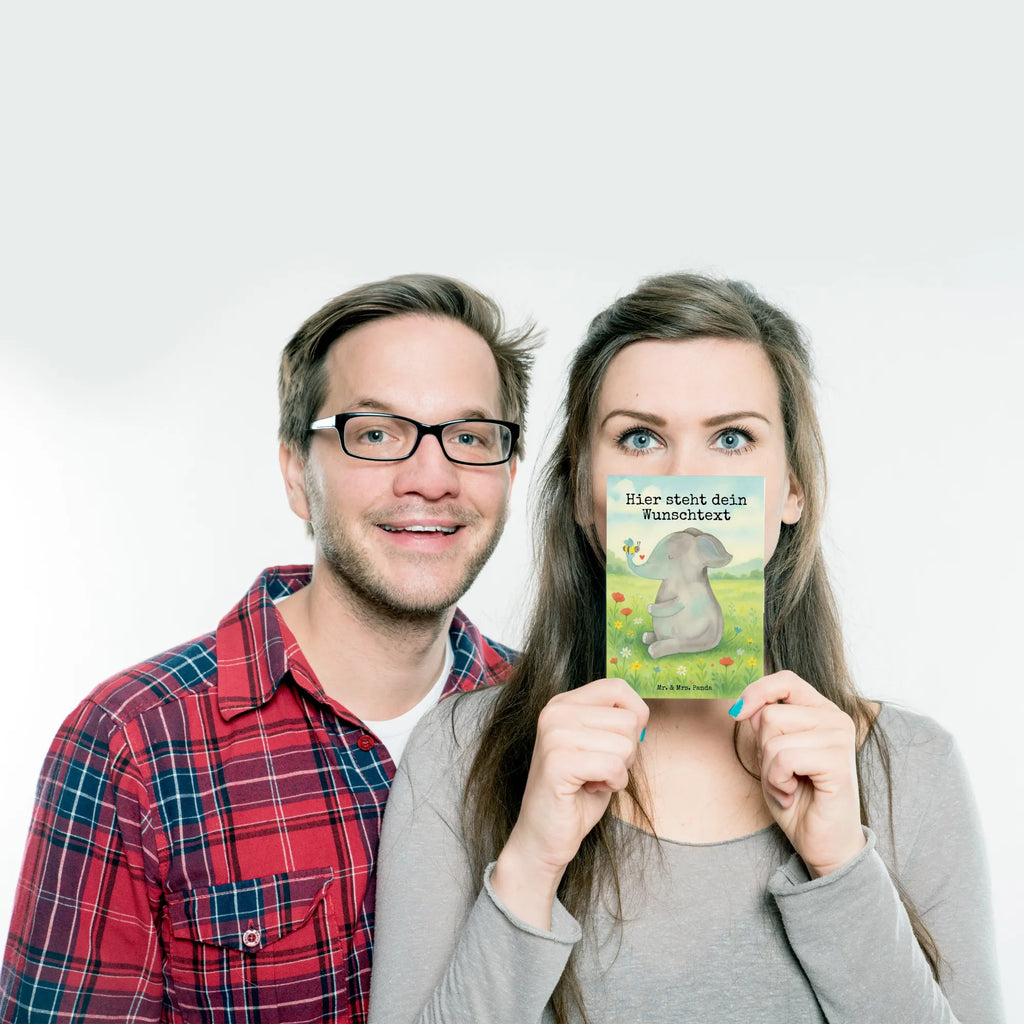 Personalised postcard elephant bee Design Geschenkkarte mit Namen, Einladung mit Namen, Ansichtskarte mit Wunschtext, Karte mit Wunschtext, Postkarte mit Wunschtext, Einladung mit Wunschtext, Karte mit Namen, Postkarte personalisierbar, Geschenkkarte mit Wunschtext, Ansichtskarte mit Namen, Postkarte mit Namen, Grußkarte mit Namen, Grußkarte mit Wunschtext, Postkarte bedrucken, Tiermotive, Gute Laune, lustige Sprüche, Tiere, Liebesgeschenk, Liebe, Liebesspruch, Hochzeitsgeschenk, Jahrestag, Elefant, Liebesbeweis, Heiratsantrag, Biene