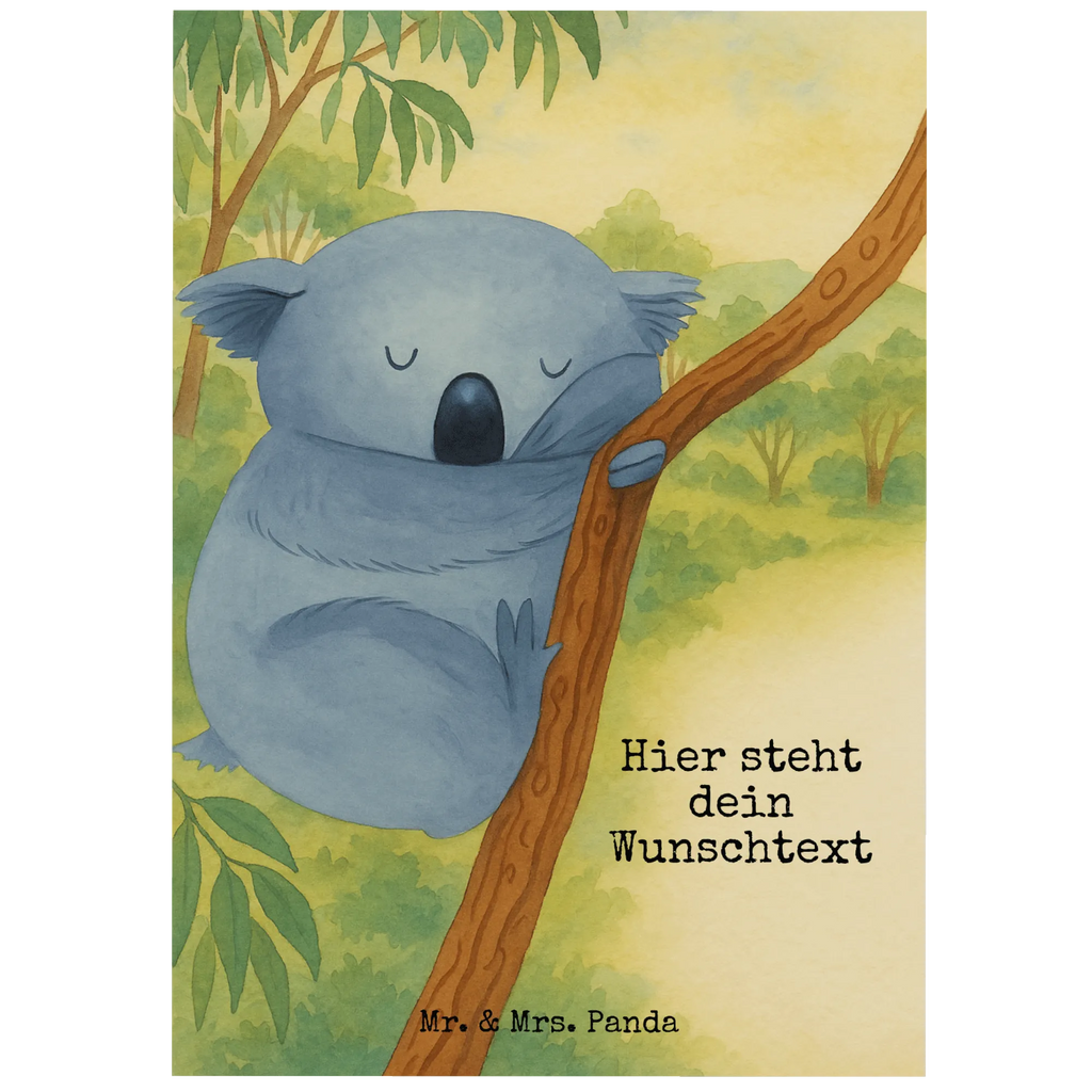Personalised postcard koala Design Postkarte mit Namen, Ansichtskarte mit Namen, Einladung mit Namen, Karte mit Namen, Geschenkkarte mit Wunschtext, Geschenkkarte mit Namen, Postkarte mit Wunschtext, Grußkarte mit Namen, Einladung mit Wunschtext, Ansichtskarte mit Wunschtext, Postkarte bedrucken, Karte mit Wunschtext, Postkarte personalisierbar, Grußkarte mit Wunschtext, Tiermotive, Gute Laune, lustige Sprüche, Tiere, schlafen, Traum, Bär, Schlafzimmer, Koala, Koalabär, träumen, Traumland