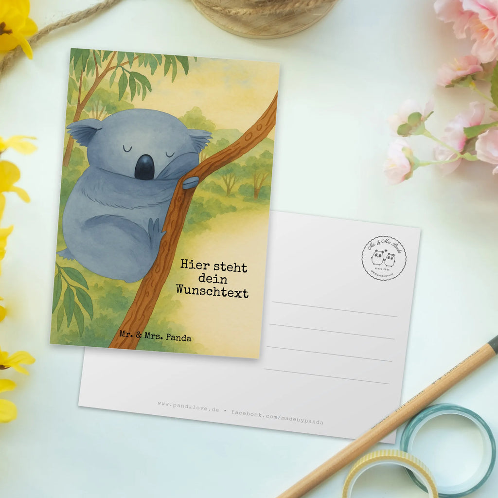 Personalised postcard koala Design Postkarte mit Namen, Ansichtskarte mit Namen, Einladung mit Namen, Karte mit Namen, Geschenkkarte mit Wunschtext, Geschenkkarte mit Namen, Postkarte mit Wunschtext, Grußkarte mit Namen, Einladung mit Wunschtext, Ansichtskarte mit Wunschtext, Postkarte bedrucken, Karte mit Wunschtext, Postkarte personalisierbar, Grußkarte mit Wunschtext, Tiermotive, Gute Laune, lustige Sprüche, Tiere, schlafen, Traum, Bär, Schlafzimmer, Koala, Koalabär, träumen, Traumland
