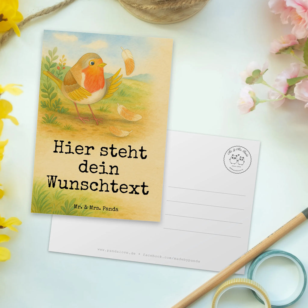 Personalisierte Postkarte Rotkehlchen Federn Design Postkarte bedrucken, Karte mit Namen, Postkarte personalisierbar, Ansichtskarte mit Namen, Einladung mit Namen, Ansichtskarte mit Wunschtext, Postkarte mit Wunschtext, Einladung mit Wunschtext, Geschenkkarte mit Wunschtext, Postkarte mit Namen, Grußkarte mit Namen, Geschenkkarte mit Namen, Karte mit Wunschtext, Grußkarte mit Wunschtext, Tiermotive, Gute Laune, lustige Sprüche, Tiere, Vogel, Rotkehlchen, Spruch Mut, What if i fall, Motivation Sprüche, Spruch Motivation, fliegen, Motivationsbilder