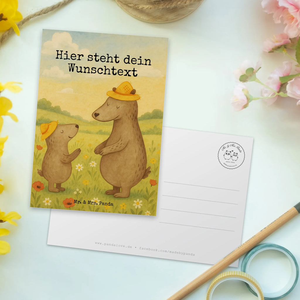 Personalisierte Postkarte Bären mit Hut Design Grußkarte mit Namen, Ansichtskarte mit Namen, Einladung mit Namen, Geschenkkarte mit Wunschtext, Postkarte mit Wunschtext, Geschenkkarte mit Namen, Karte mit Namen, Postkarte personalisierbar, Grußkarte mit Wunschtext, Karte mit Wunschtext, Postkarte bedrucken, Postkarte mit Namen, Einladung mit Wunschtext, Ansichtskarte mit Wunschtext, Familie, Vatertag, Muttertag, Bruder, Schwester, Mama, Papa, Oma, Opa, Bären, Dad, Söhne, Paps, Lieblingsmensch, Kind, Kinder, Daddy, Sohn, Papi, Vater-Sohn, Vater, Bär, Family, Vorbild