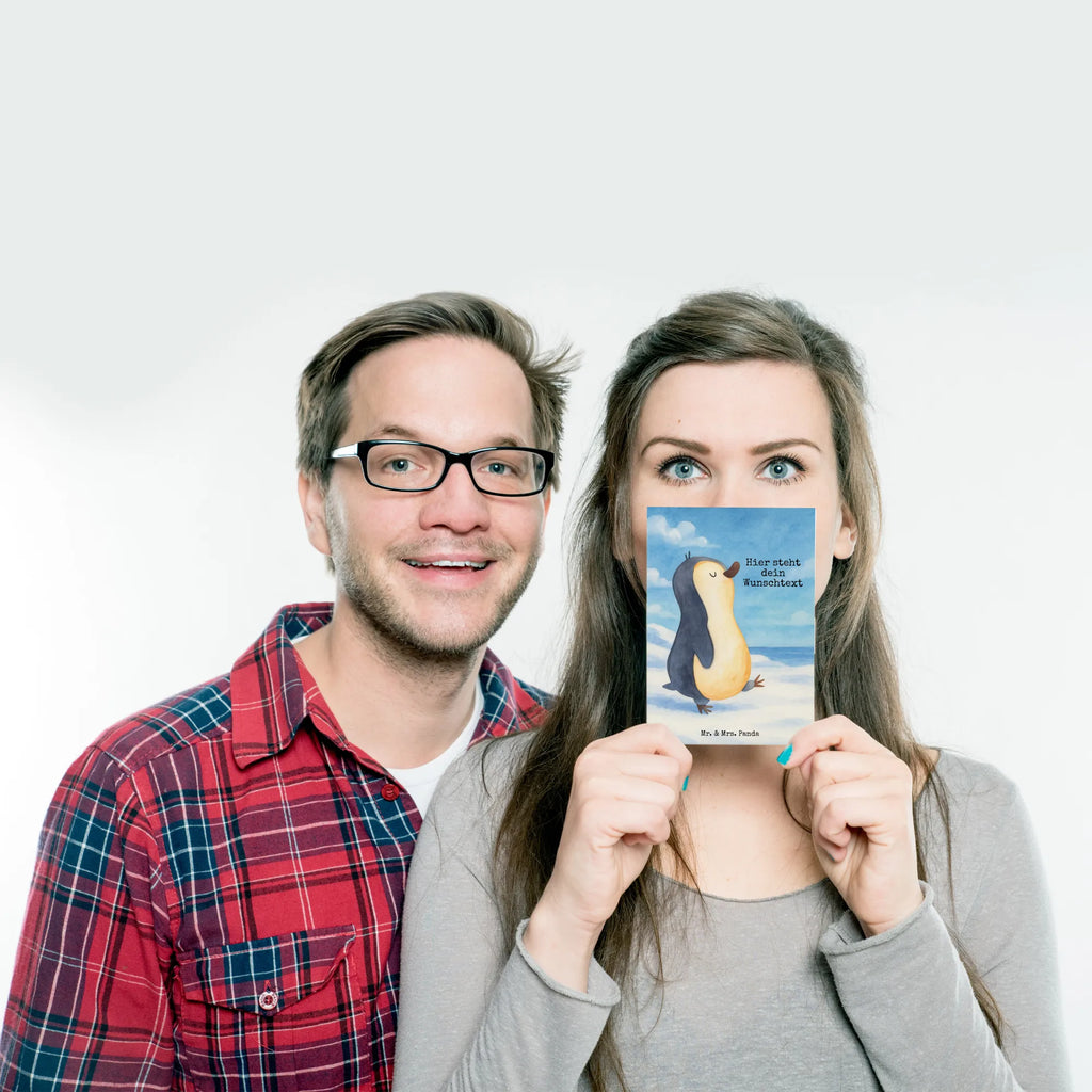 Personalised postcard Penguin march Design Ansichtskarte mit Wunschtext, Karte mit Wunschtext, Grußkarte mit Namen, Postkarte personalisierbar, Ansichtskarte mit Namen, Einladung mit Wunschtext, Grußkarte mit Wunschtext, Postkarte mit Namen, Postkarte bedrucken, Karte mit Namen, Geschenkkarte mit Wunschtext, Einladung mit Namen, Geschenkkarte mit Namen, Postkarte mit Wunschtext, Pinguin, Frühaufsteher, Schwester, Bruder, Langschläfer, Familie, Pinguine