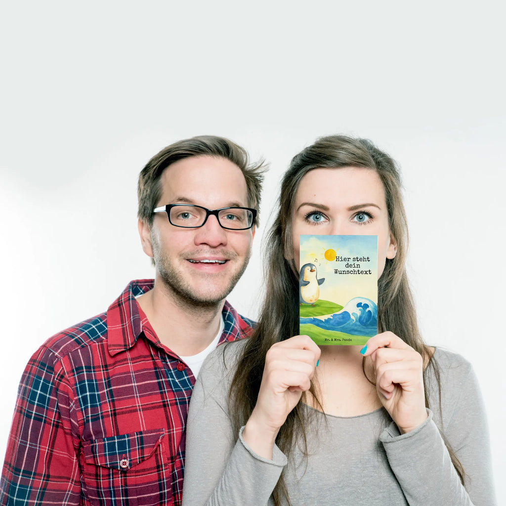 Personalised postcard Penguin surfer Design Postkarte mit Namen, Karte mit Wunschtext, Postkarte mit Wunschtext, Ansichtskarte mit Wunschtext, Geschenkkarte mit Wunschtext, Postkarte bedrucken, Grußkarte mit Wunschtext, Ansichtskarte mit Namen, Einladung mit Wunschtext, Geschenkkarte mit Namen, Einladung mit Namen, Grußkarte mit Namen, Karte mit Namen, Postkarte personalisierbar, Pinguin, Pinguine, Urlaub, Wellen, Wellen reiten, Portugal, Surfer, Hawaii, surfen