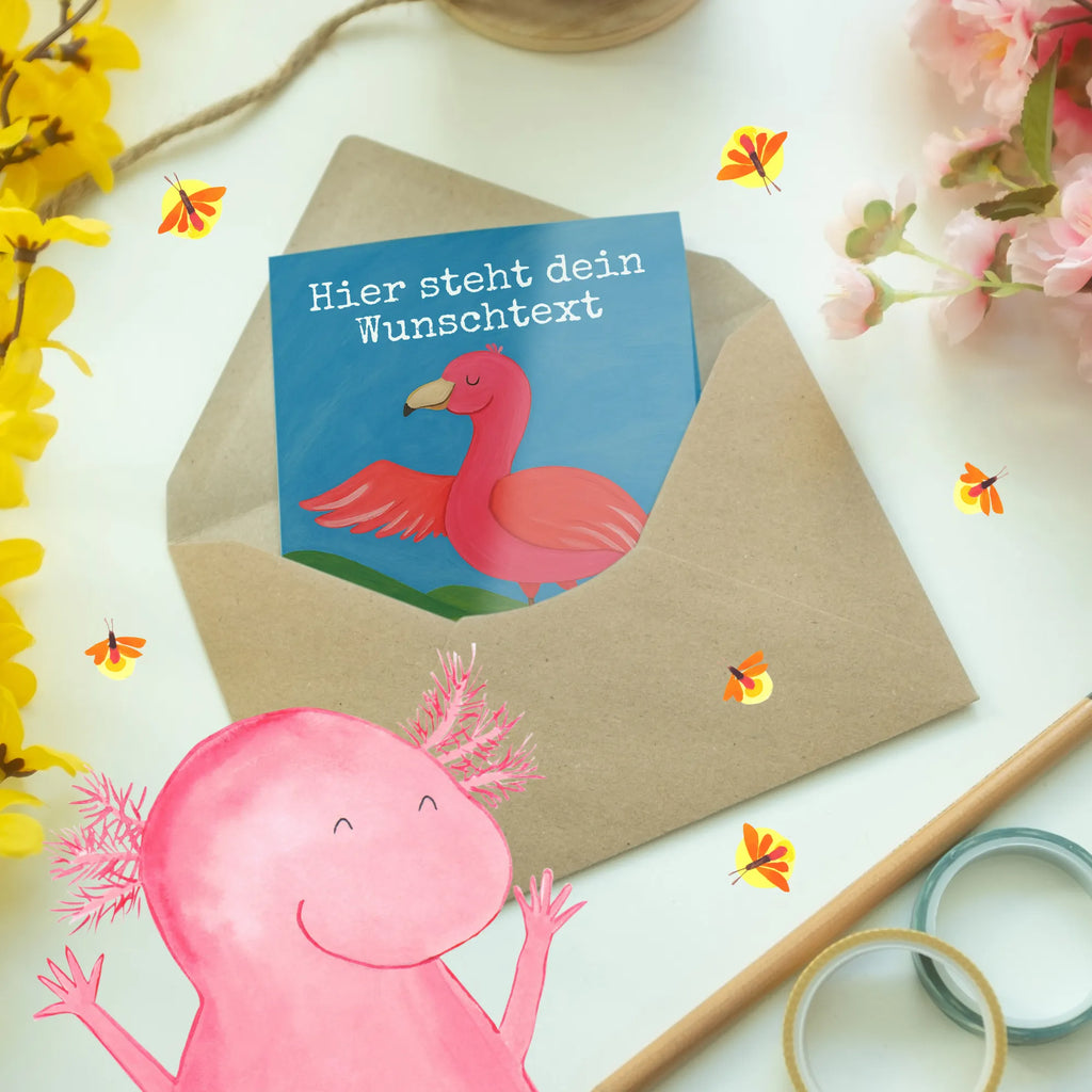 Personalised greetings card Flamingo joga Design Grußkarte mit persönlichen Nachrichten, Personalisierte Geburtstagskarte, Personalisierte Karte, Grußkarte selbst gestalten, Grußkarten personalisiert, Grußkarte als Geldgeschenk, Personalisierte Einladungskarte, Personalisierte Grußkarte, Personalisiertere Klappkarte, Grußkarte mit Namen, Personalisierte Glückwunschkarte, Personalisierte Hochzeitskarte, Grußkarte selber drucken, Flamingo, Entspannung, Ärger, Aufregen, Tiefenentspannung, Vogel, Achtsamkeit, Yoga, Namaste, Yoga-Übung