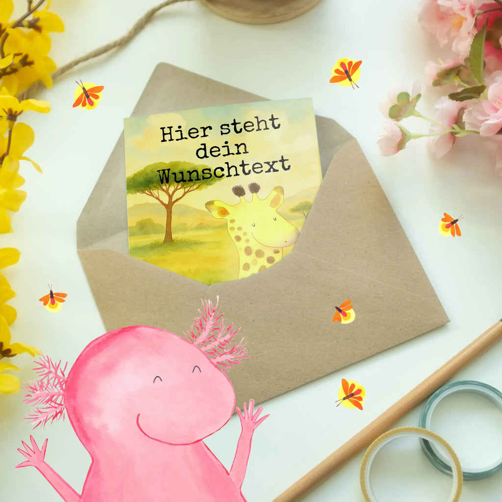 Personalised greetings card giraffe Satisfied Design Personalisierte Einladungskarte, Personalisierte Geburtstagskarte, Grußkarten personalisiert, Personalisiertere Klappkarte, Personalisierte Hochzeitskarte, Grußkarte als Geldgeschenk, Grußkarte mit Namen, Personalisierte Grußkarte, Grußkarte selber drucken, Personalisierte Glückwunschkarte, Personalisierte Karte, Grußkarte selbst gestalten, Grußkarte mit persönlichen Nachrichten, Afrika, Wildtiere, Giraffe, Abenteuer, Zufrieden, Glück