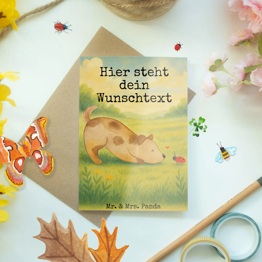 Personalised greetings card Dog ladybug Design Personalisierte Geburtstagskarte, Grußkarte mit persönlichen Nachrichten, Grußkarte als Geldgeschenk, Grußkarte mit Namen, Grußkarte selber drucken, Grußkarte selbst gestalten, Grußkarten personalisiert, Personalisierte Einladungskarte, Personalisierte Grußkarte, Personalisierte Glückwunschkarte, Personalisierte Karte, Personalisiertere Klappkarte, Personalisierte Hochzeitskarte, Hund, Hundemotiv, Haustier, Hunderasse, Tierliebhaber, Hundebesitzer, Sprüche, Mischlinghund, Mischling, Marienkäfer, Hunde, Hundespruch