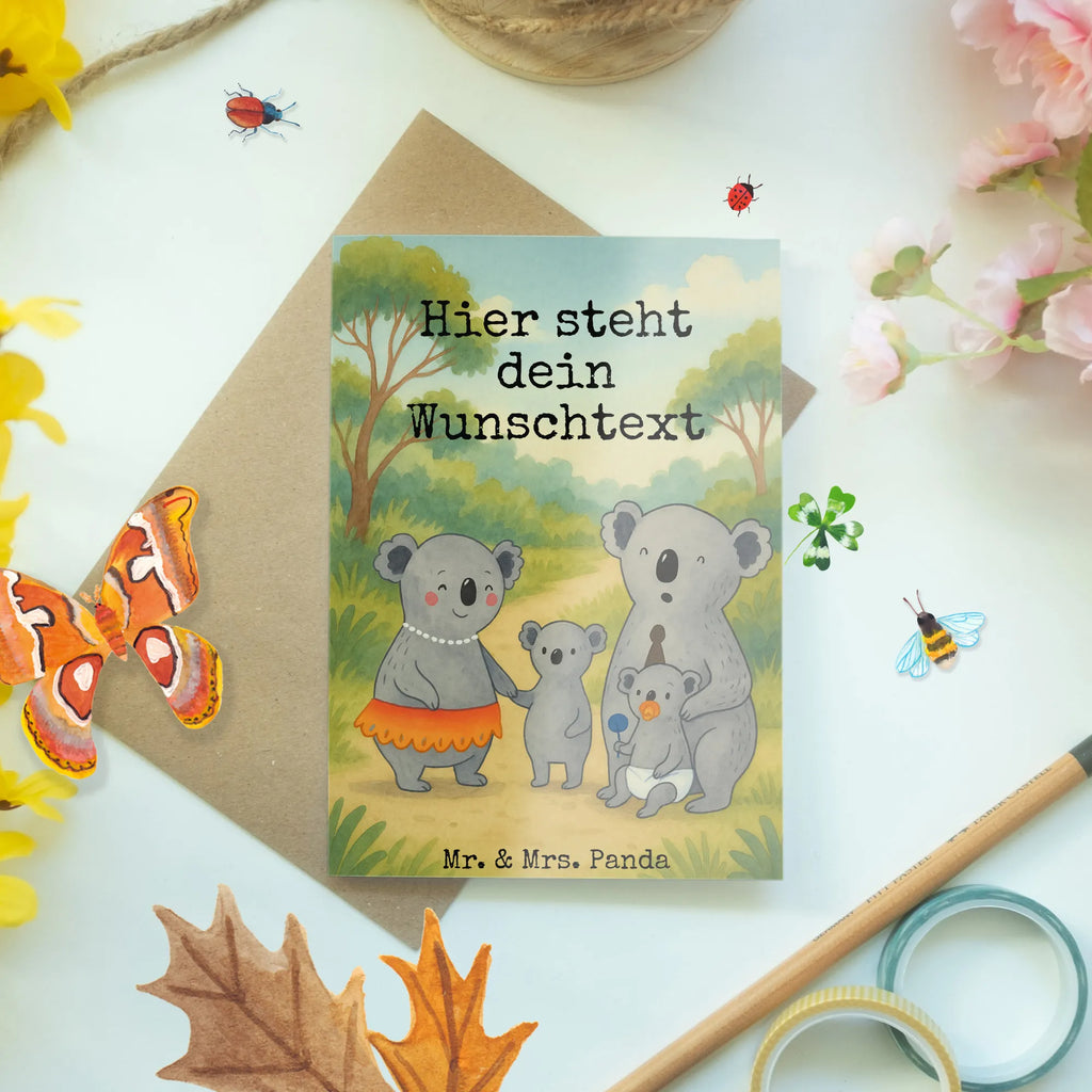 Personalised greetings card Koala Family Design Grußkarte als Geldgeschenk, Grußkarte mit persönlichen Nachrichten, Personalisierte Einladungskarte, Personalisiertere Klappkarte, Personalisierte Hochzeitskarte, Grußkarte mit Namen, Grußkarte selbst gestalten, Grußkarte selber drucken, Personalisierte Glückwunschkarte, Grußkarten personalisiert, Personalisierte Geburtstagskarte, Personalisierte Grußkarte, Personalisierte Karte, Familie, Vatertag, Muttertag, Bruder, Schwester, Mama, Papa, Oma, Opa, Kinder, Koalas, Geschwister, Family, Koala, Familienleben