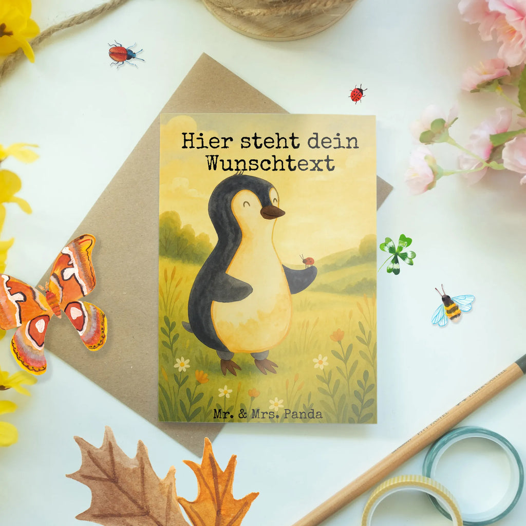 Personalised greetings card Penguin ladybug Design Grußkarte selbst gestalten, Grußkarte selber drucken, Grußkarte mit persönlichen Nachrichten, Personalisierte Hochzeitskarte, Grußkarte als Geldgeschenk, Personalisierte Karte, Personalisierte Geburtstagskarte, Grußkarten personalisiert, Grußkarte mit Namen, Personalisierte Grußkarte, Personalisierte Einladungskarte, Personalisiertere Klappkarte, Personalisierte Glückwunschkarte, Pinguin, Liebe, Glück, Wunder, Marienkäfer, Freude, Lebensfreude, Pinguine
