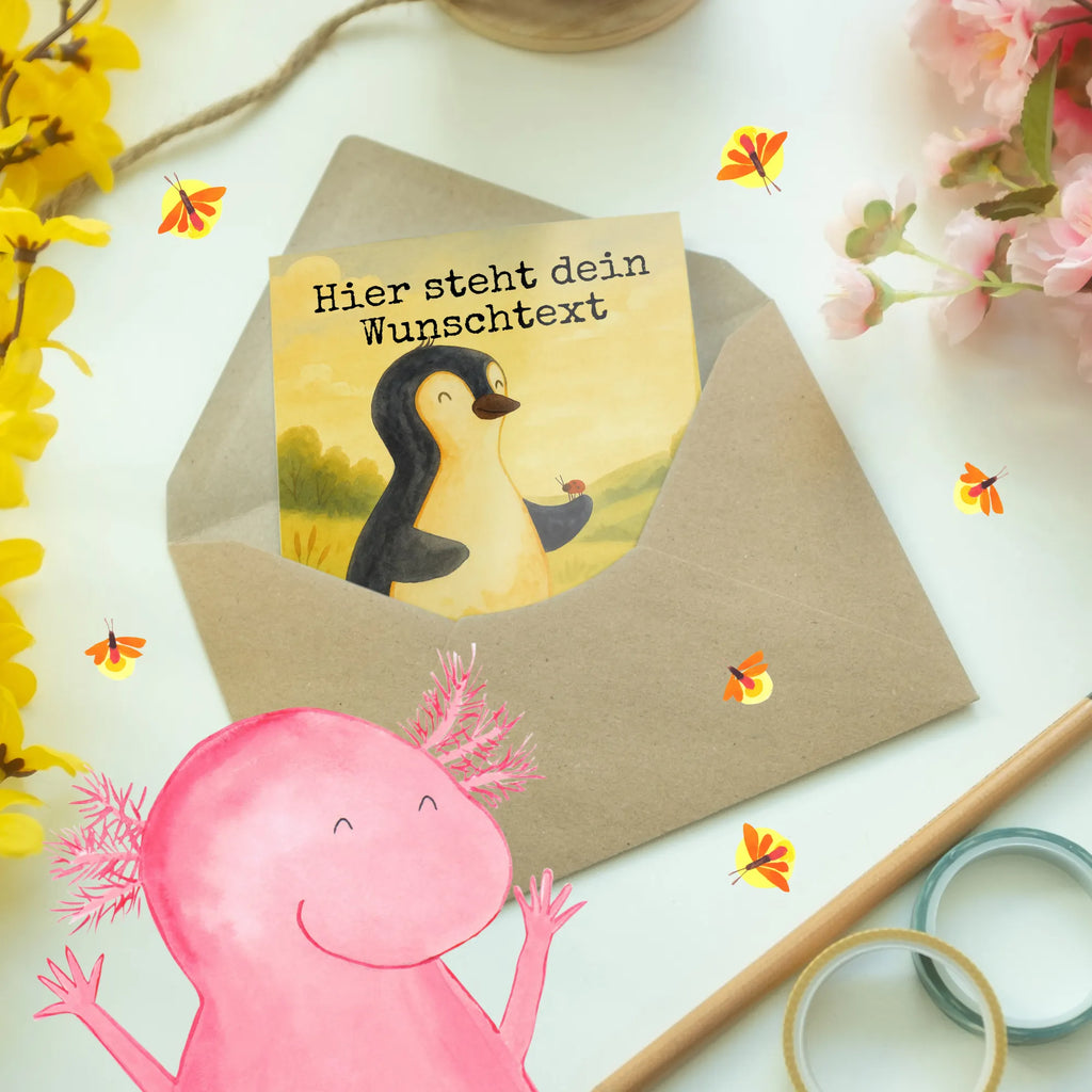 Personalised greetings card Penguin ladybug Design Grußkarte selbst gestalten, Grußkarte selber drucken, Grußkarte mit persönlichen Nachrichten, Personalisierte Hochzeitskarte, Grußkarte als Geldgeschenk, Personalisierte Karte, Personalisierte Geburtstagskarte, Grußkarten personalisiert, Grußkarte mit Namen, Personalisierte Grußkarte, Personalisierte Einladungskarte, Personalisiertere Klappkarte, Personalisierte Glückwunschkarte, Pinguin, Liebe, Glück, Wunder, Marienkäfer, Freude, Lebensfreude, Pinguine