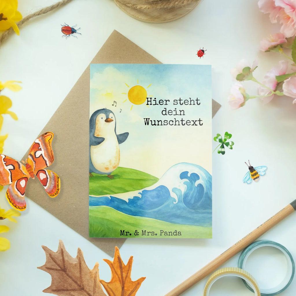Personalised greetings card Pingwin surfista Design Personalisierte Grußkarte, Grußkarte mit Namen, Personalisierte Einladungskarte, Personalisiertere Klappkarte, Grußkarte mit persönlichen Nachrichten, Personalisierte Karte, Grußkarten personalisiert, Grußkarte als Geldgeschenk, Personalisierte Geburtstagskarte, Personalisierte Hochzeitskarte, Grußkarte selber drucken, Grußkarte selbst gestalten, Personalisierte Glückwunschkarte, Pinguin, Wellen reiten, Pinguine, Hawaii, Portugal, Surfer, Urlaub, Wellen, surfen