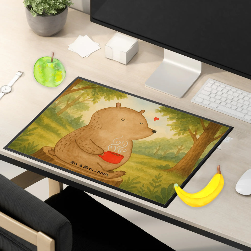 Desk pad bear Coffee Design Bürobedarf, Schreibtisch Unterlagen, Schreibunterlage, Schreibtischunterlage Groß, Schreibwaren, Büroartikel, Schreibtischauflage, Bär, Teddy, Teddybär, Welt retten, Welt erobern, Kaffee, Bären, Motivation, Morgenroutine, guten Morgen, Coffee