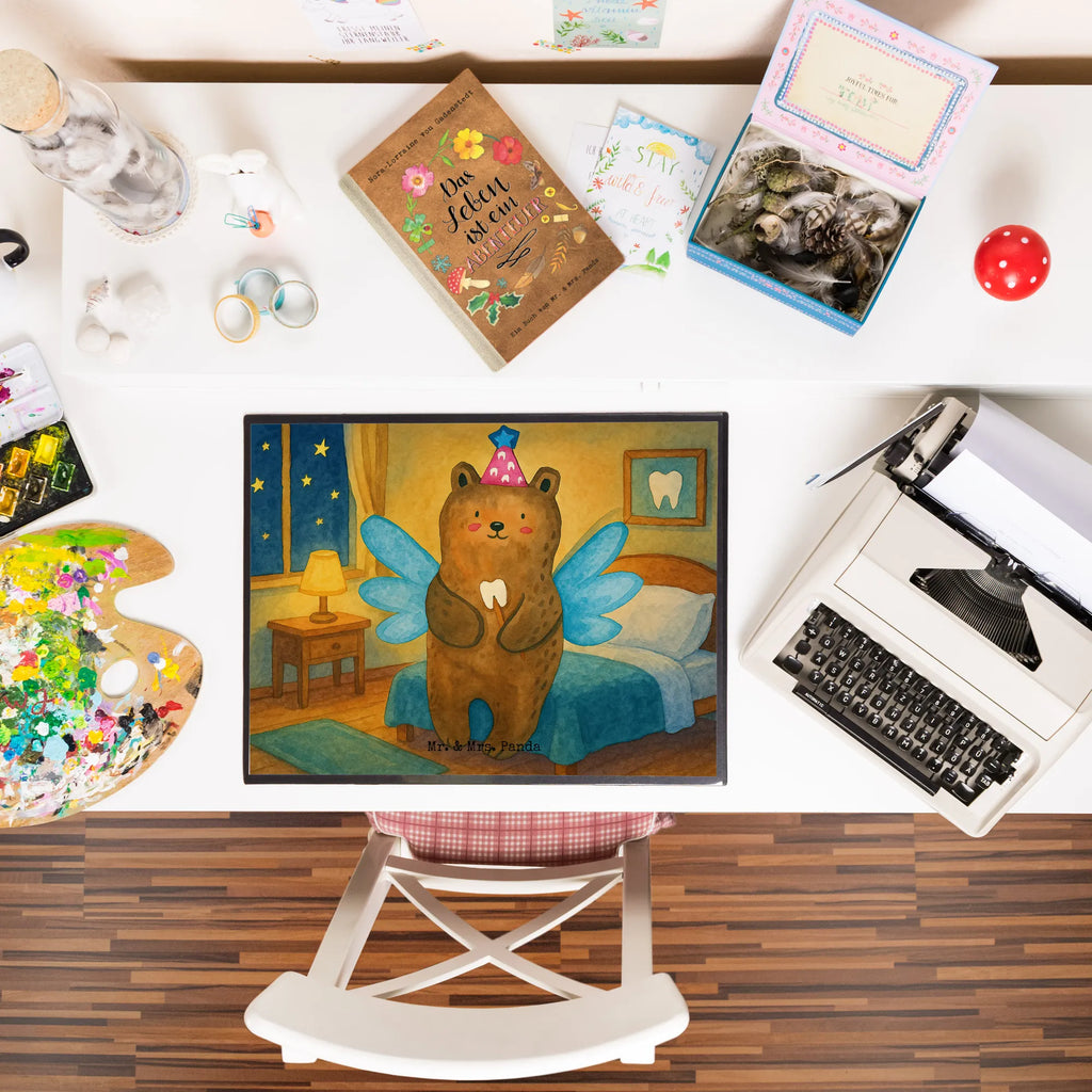 Desk pad bear tooth fairy Design Schreibunterlage, Schreibtischauflage, Bürobedarf, Büroartikel, Schreibwaren, Schreibtisch Unterlagen, Schreibtischunterlage Groß, Bär, Teddy, Teddybär, Zahnfee, Fee, Milchzahn, Erster Zahn
