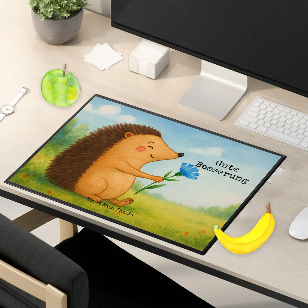 Schreibtischunterlage Igel Blumen Design Schreibtischunterlage Groß, Bürobedarf, Büroartikel, Schreibunterlage, Schreibtischauflage, Schreibtisch Unterlagen, Schreibwaren, Tiermotive, Gute Laune, lustige Sprüche, Tiere, Besuch, Genesungswünsche, Krankheit, Igel, Gute Besserung, krank, Krankenhaus