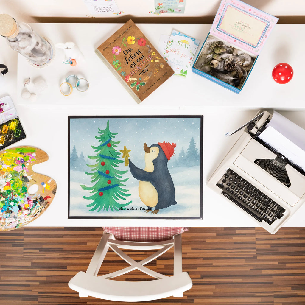 Podkładka na biurko Pingwin choinka Design Schreibunterlage, Schreibwaren, Schreibtischauflage, Schreibtisch Unterlagen, Büroartikel, Bürobedarf, Schreibtischunterlage Groß, Winter, Weihnachten, Weihnachtsdeko, Nikolaus, Advent, Heiligabend, Wintermotiv, Pinguin