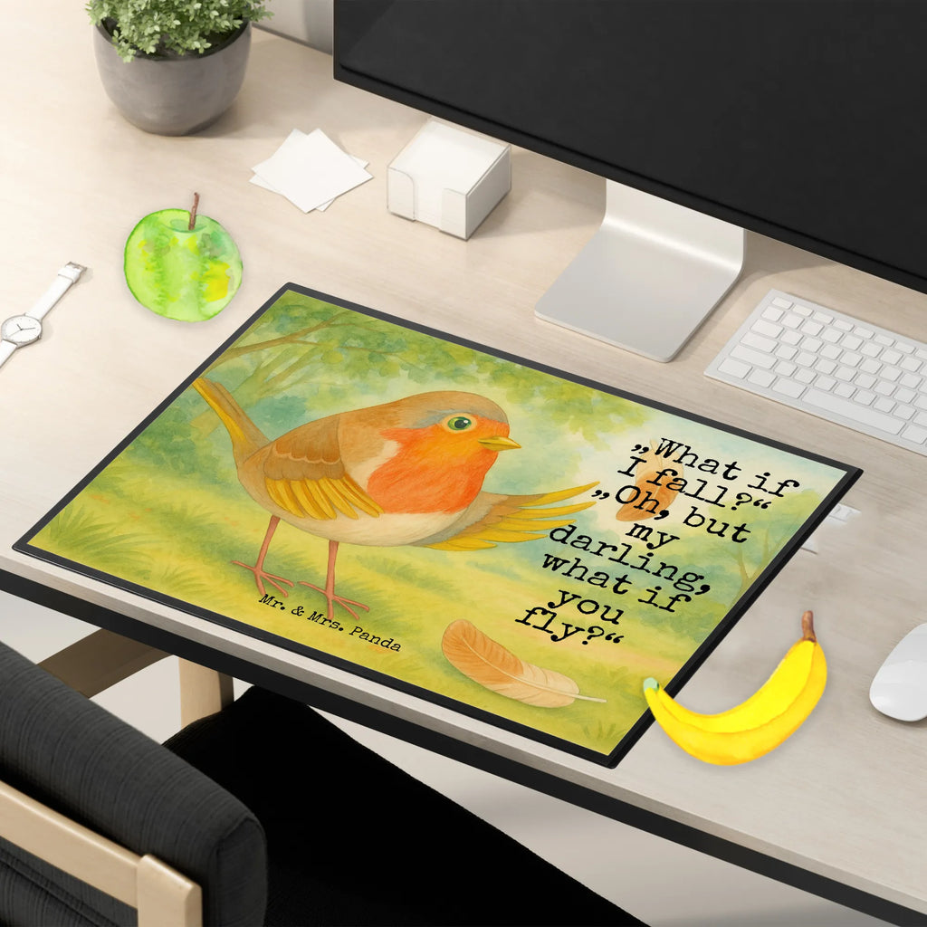 Schreibtischunterlage Rotkehlchen Federn Design Schreibtischunterlage Groß, Schreibwaren, Schreibtisch Unterlagen, Schreibtischauflage, Bürobedarf, Büroartikel, Schreibunterlage, Tiermotive, Gute Laune, lustige Sprüche, Tiere, Spruch Mut, fliegen, Motivationsbilder, Rotkehlchen, Motivation Sprüche, Spruch Motivation, Vogel, What if i fall
