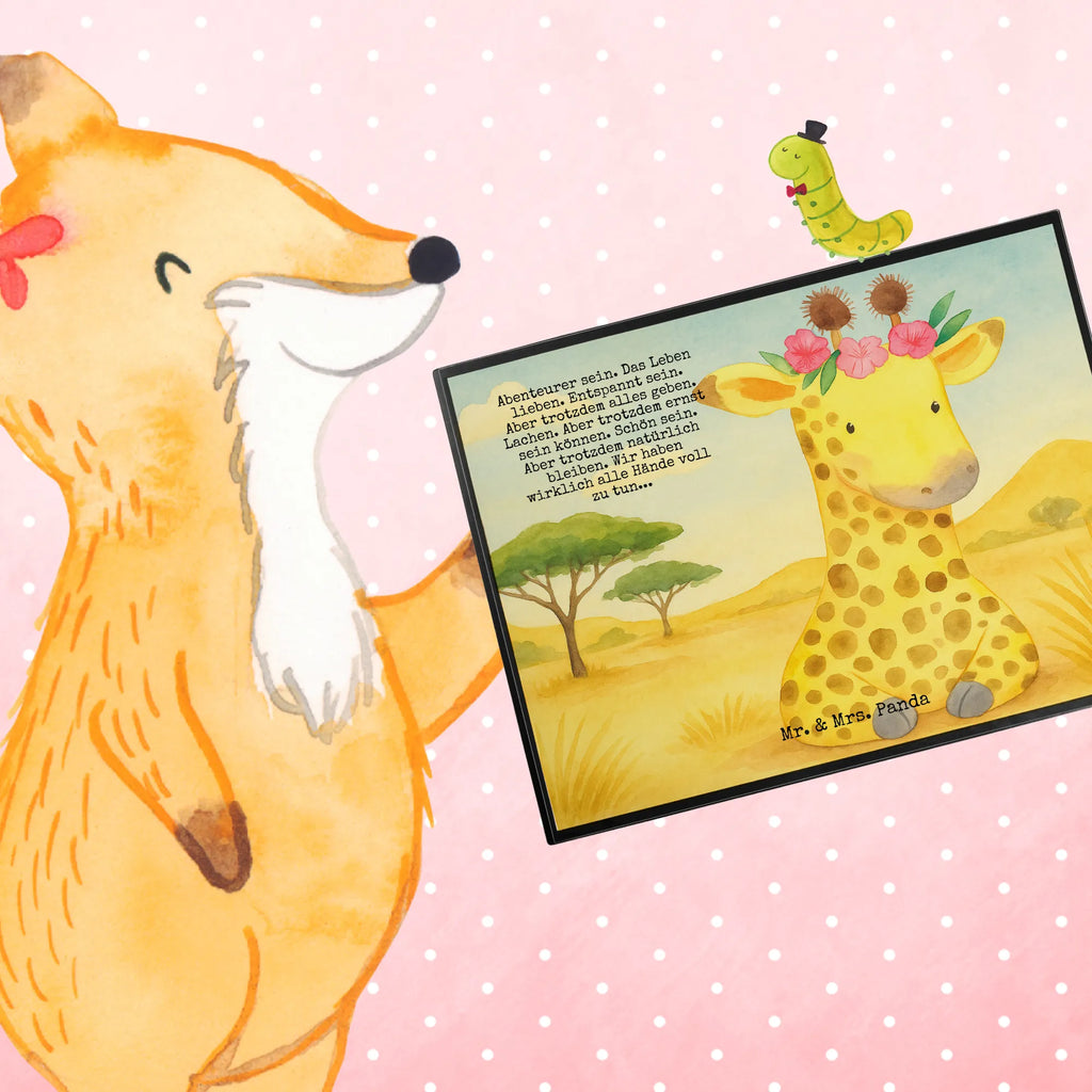 Desk pad giraffe flower wreath Design Schreibunterlage, Schreibtischauflage, Bürobedarf, Büroartikel, Schreibwaren, Schreibtisch Unterlagen, Schreibtischunterlage Groß, Afrika, Wildtiere, Giraffe, Blumenkranz, Abenteurer, Selbstliebe, Freundin