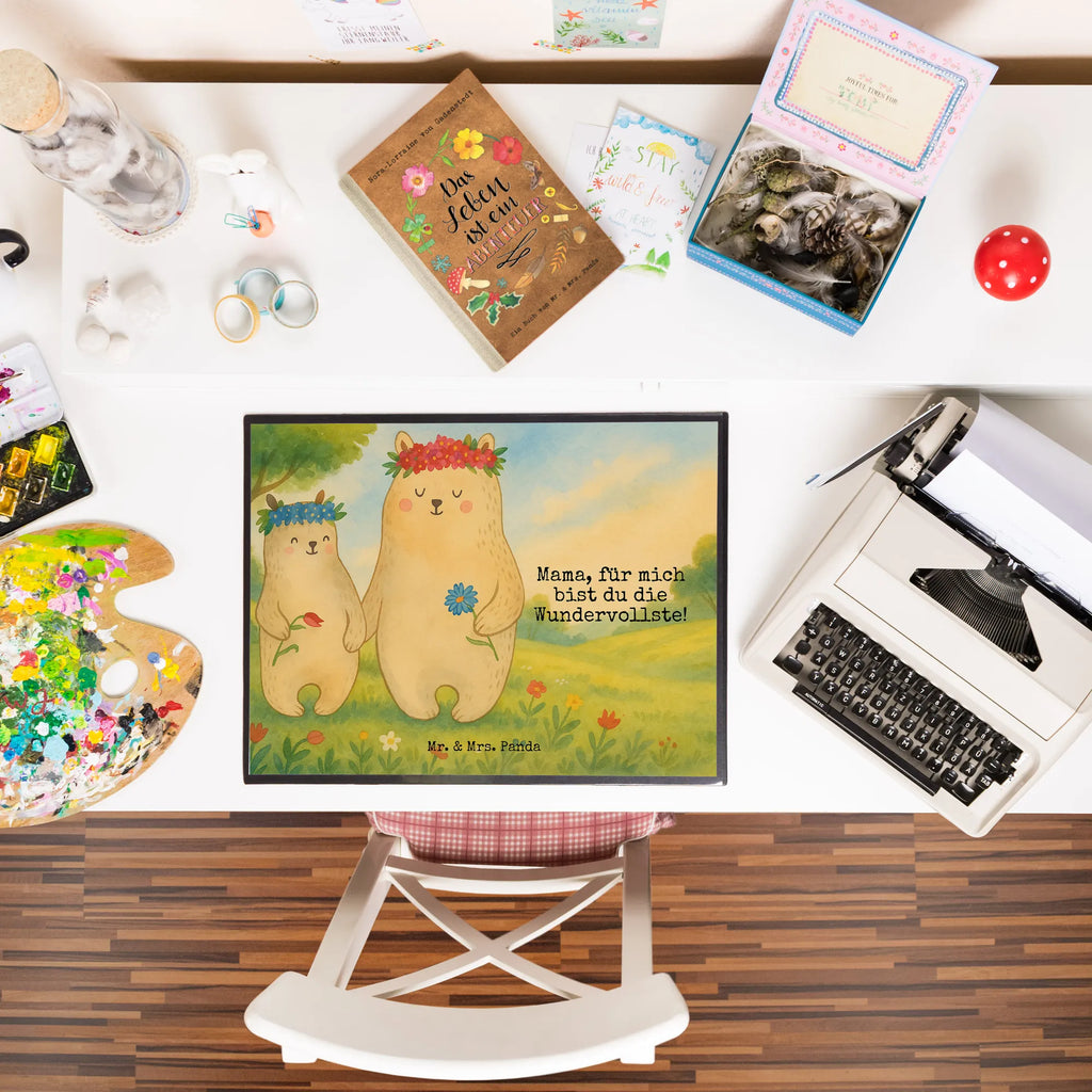 Desk pad Bears with flower crown Design Schreibtischunterlage Groß, Schreibtischauflage, Schreibunterlage, Bürobedarf, Büroartikel, Schreibwaren, Schreibtisch Unterlagen, Familie, Vatertag, Muttertag, Bruder, Schwester, Mama, Papa, Oma, Opa, Family, Mutter, Kinder, beste Mutter, Mutti, Vorbild, Bären, Lieblingsmama, Tochter, Geschenk Mama. Muttertag, Bär, Mami, Lieblingsmensch, weltbeste Mama, Kind, Töchter