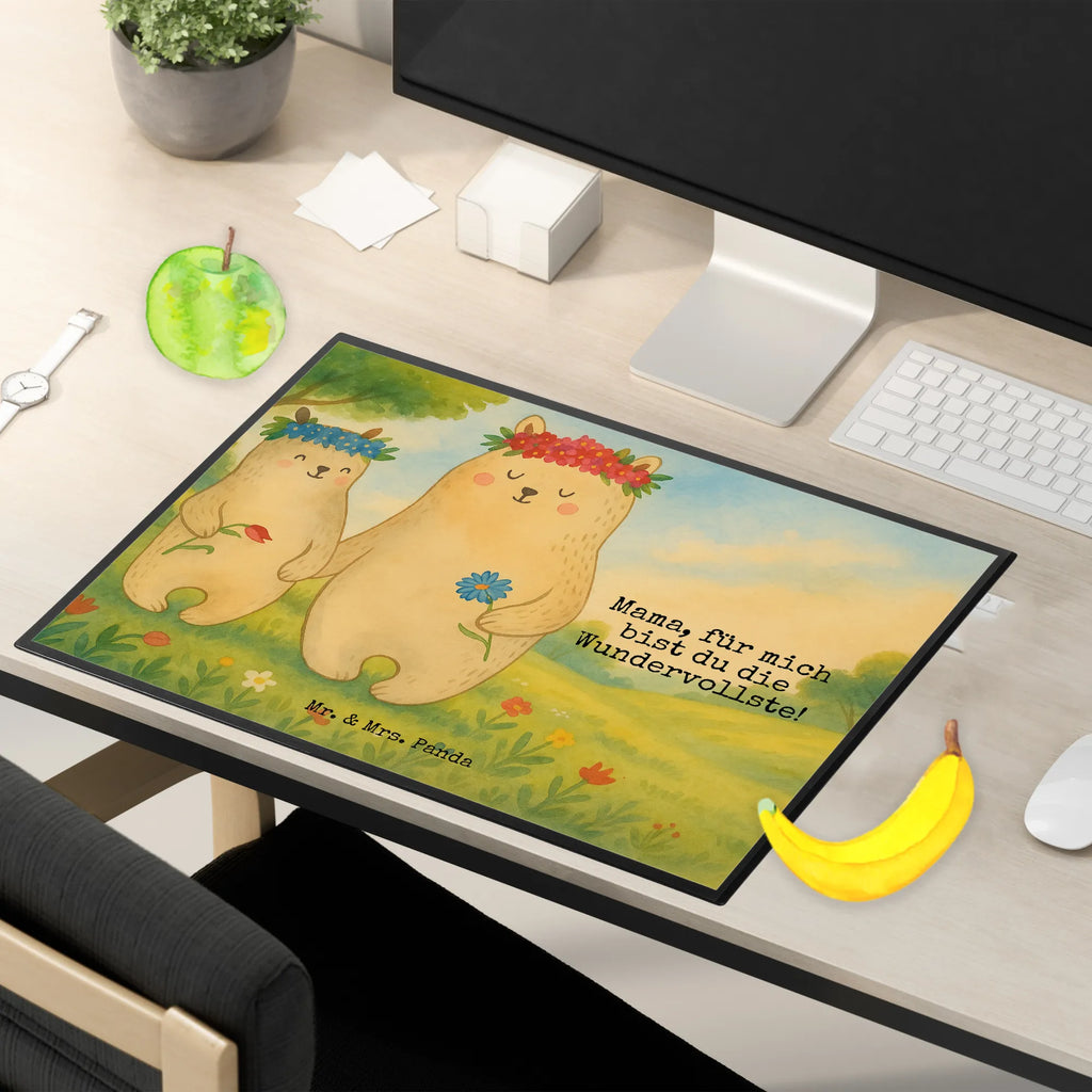Desk pad Bears with flower crown Design Schreibtischunterlage Groß, Schreibtischauflage, Schreibunterlage, Bürobedarf, Büroartikel, Schreibwaren, Schreibtisch Unterlagen, Familie, Vatertag, Muttertag, Bruder, Schwester, Mama, Papa, Oma, Opa, Family, Mutter, Kinder, beste Mutter, Mutti, Vorbild, Bären, Lieblingsmama, Tochter, Geschenk Mama. Muttertag, Bär, Mami, Lieblingsmensch, weltbeste Mama, Kind, Töchter