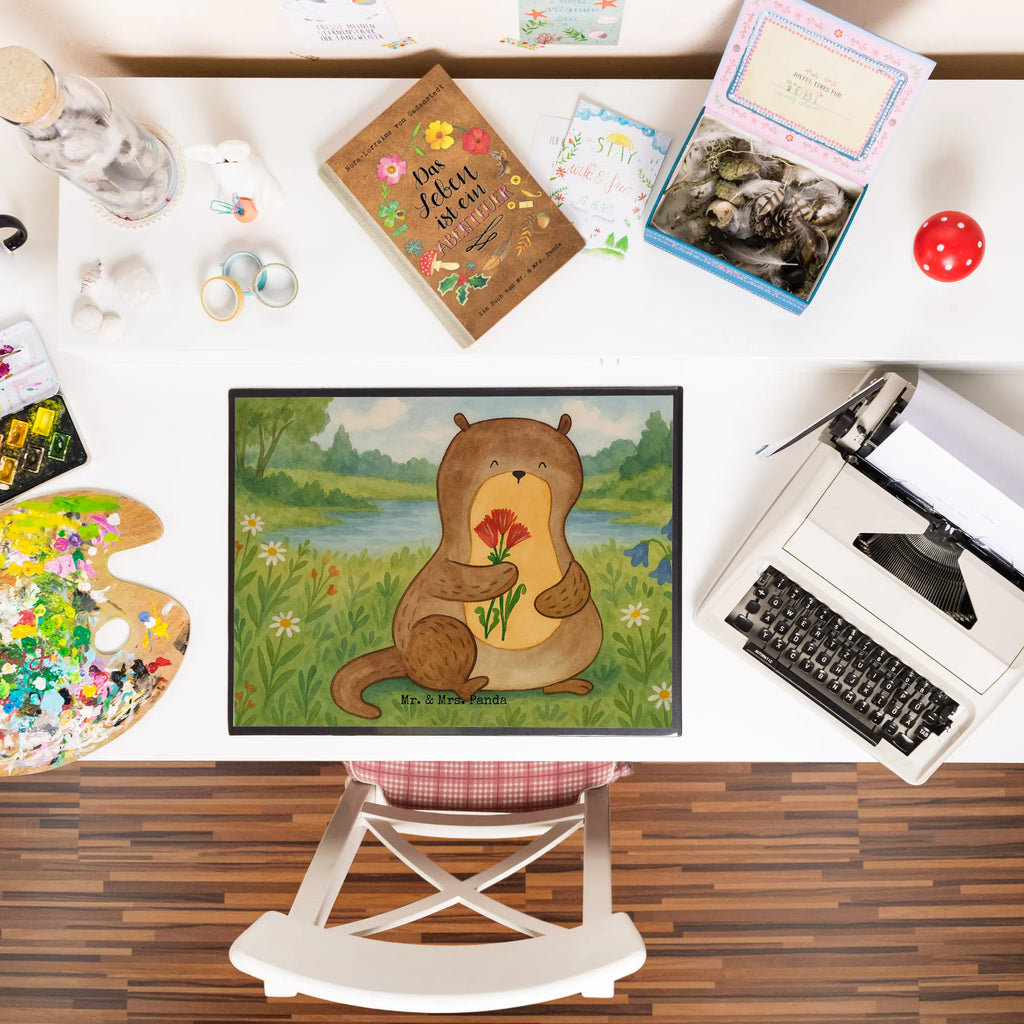 Schreibtischunterlage Otter Blumenstrauß Design Schreibtisch Unterlagen, Schreibtischauflage, Schreibtischunterlage Groß, Schreibunterlage, Bürobedarf, Schreibwaren, Büroartikel, Otter, Fischotter, Seeotter, Otter Seeotter See Otter