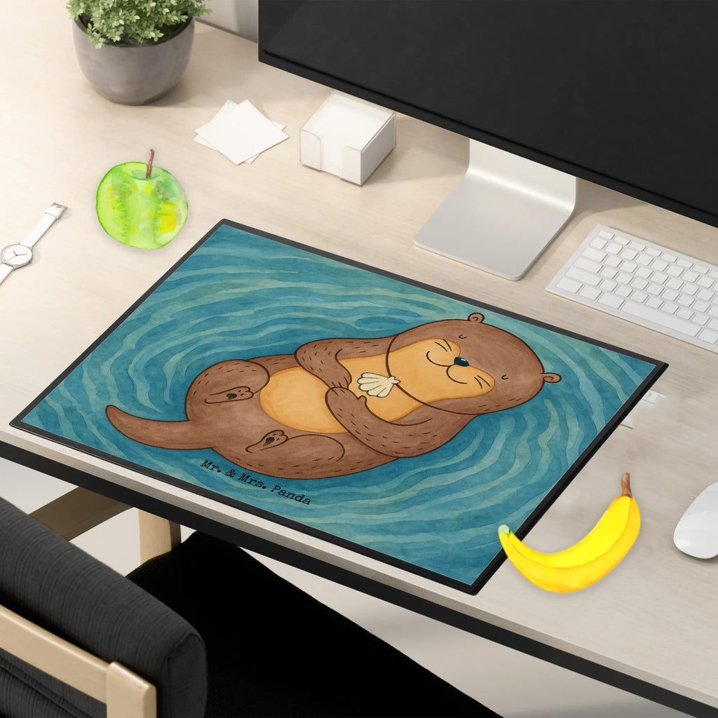 Schreibtischunterlage Otter Muschel Design Schreibwaren, Bürobedarf, Schreibunterlage, Schreibtischunterlage Groß, Schreibtischauflage, Schreibtisch Unterlagen, Büroartikel, Otter, Fischotter, Seeotter, Motivation, grübeln, Büro, Otterliebe, Tagträumen, träumen