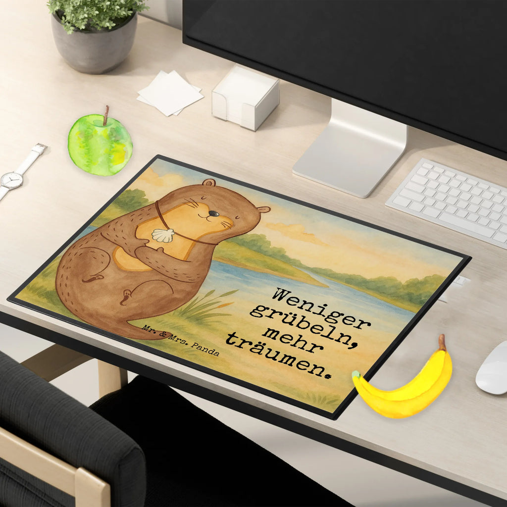Schreibtischunterlage Otter Muschel Design Schreibwaren, Bürobedarf, Schreibunterlage, Schreibtischunterlage Groß, Schreibtischauflage, Schreibtisch Unterlagen, Büroartikel, Otter, Fischotter, Seeotter, Motivation, grübeln, Büro, Otterliebe, Tagträumen, träumen